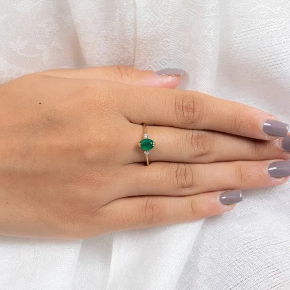 14K Gold Emerald Ring