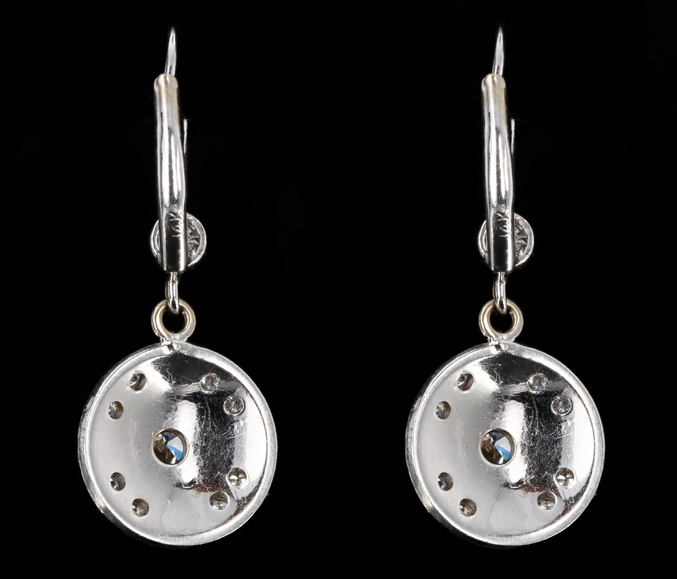 14K White Gold 0.70 Carat Total Weight Diamond Drop Earrings