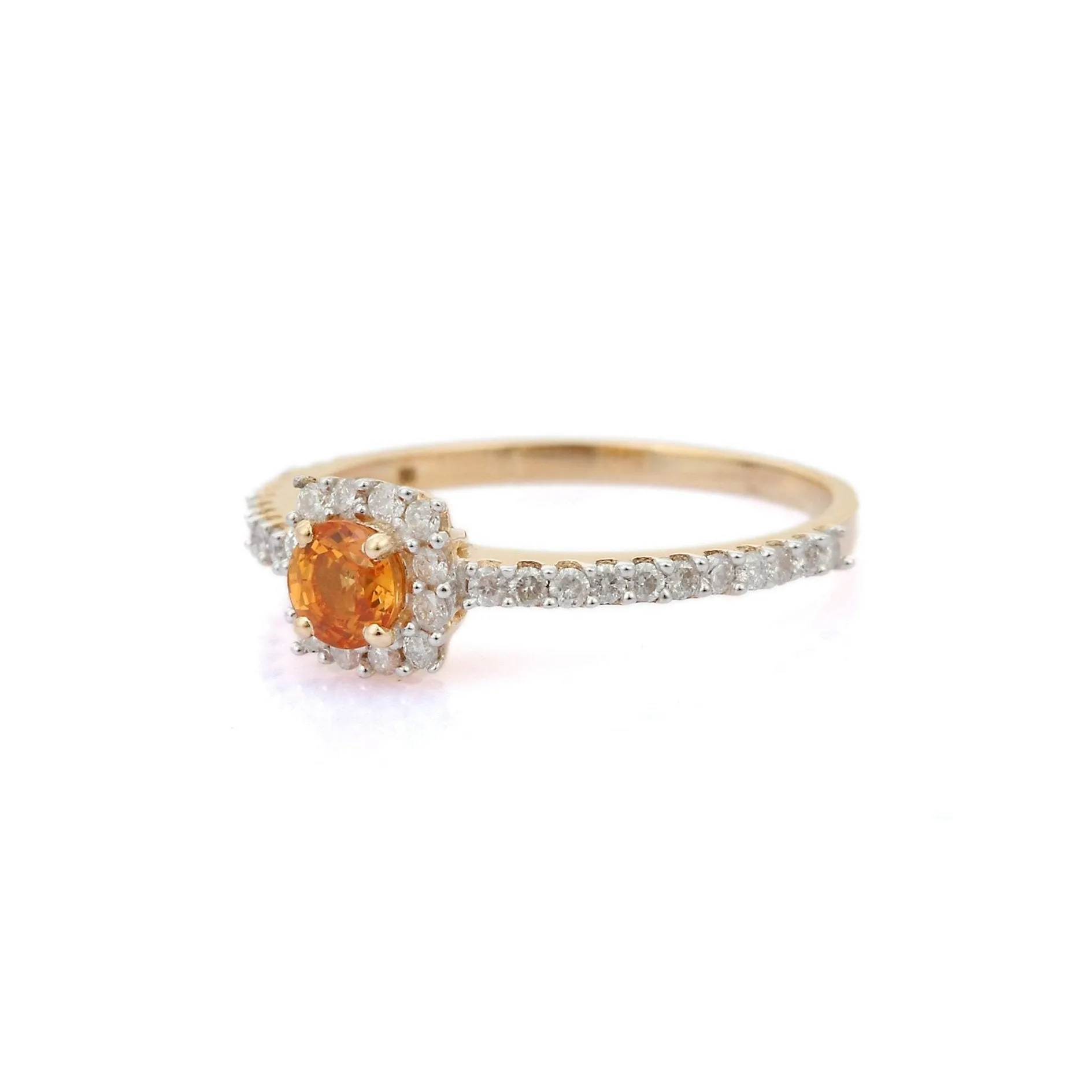 14K Yellow Gold Citrine & Diamond Ring