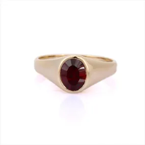 14K Yellow Gold Garnet Ring