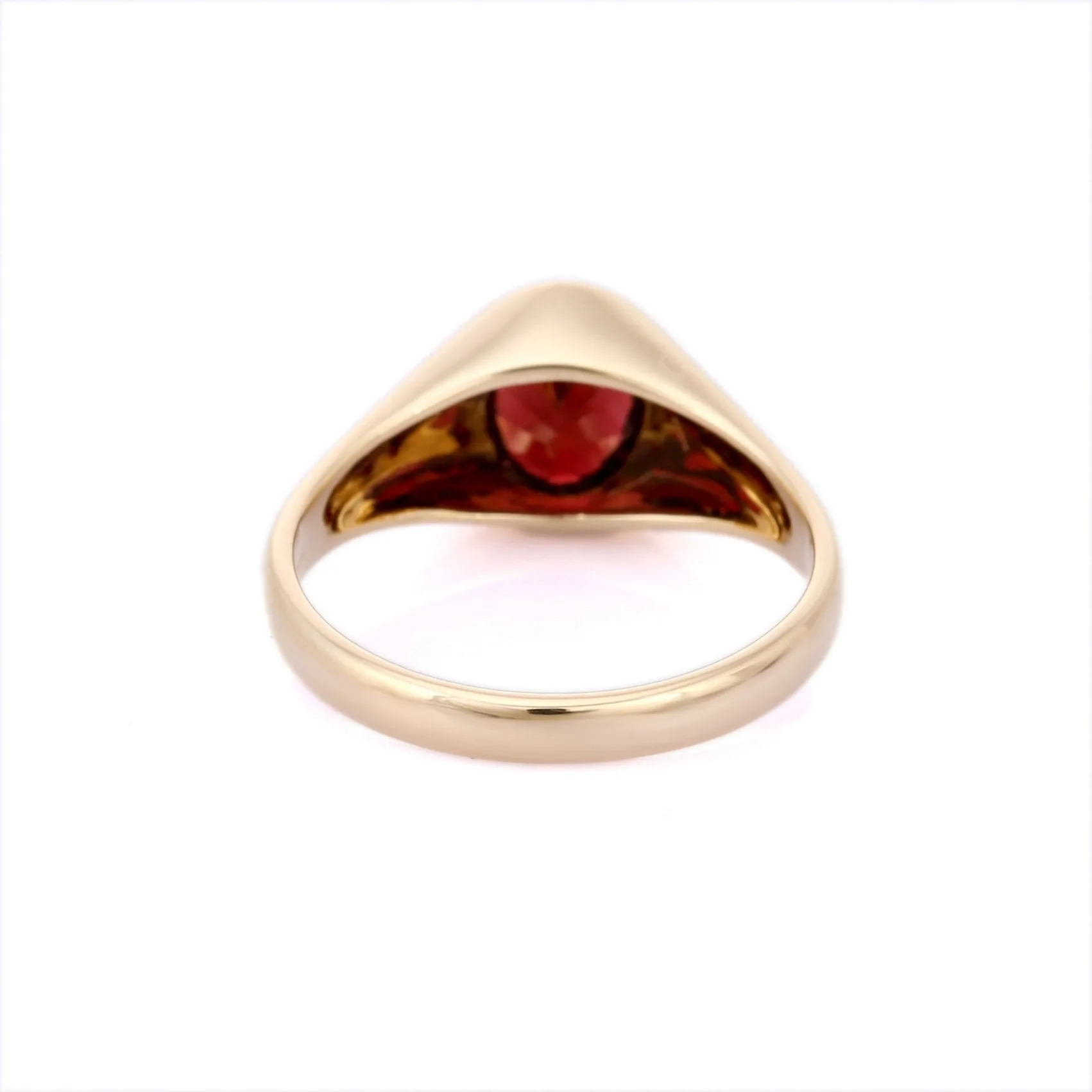 14K Yellow Gold Garnet Ring