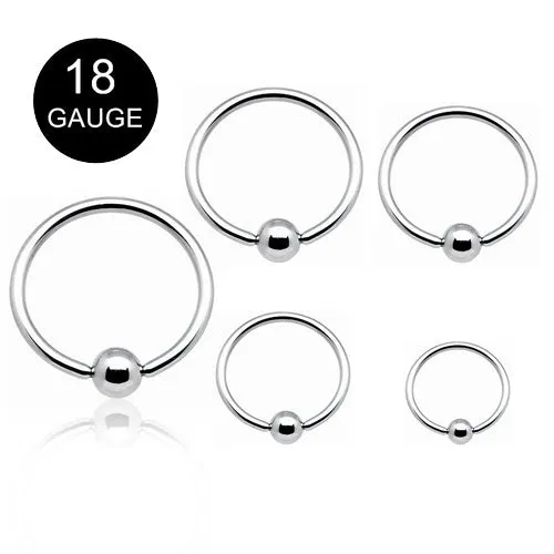 18 GA 316L Surgical Steel Captive Hoop