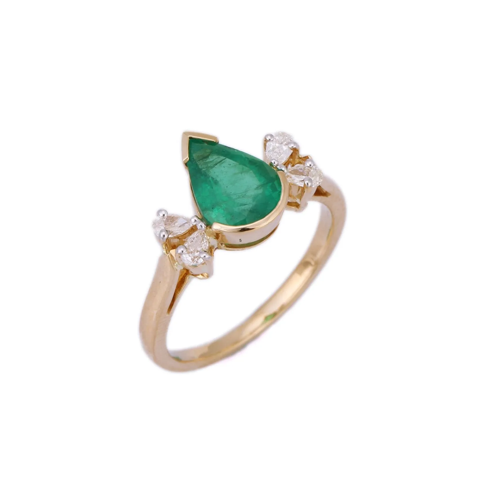 18K Yellow Gold Emerald Ring