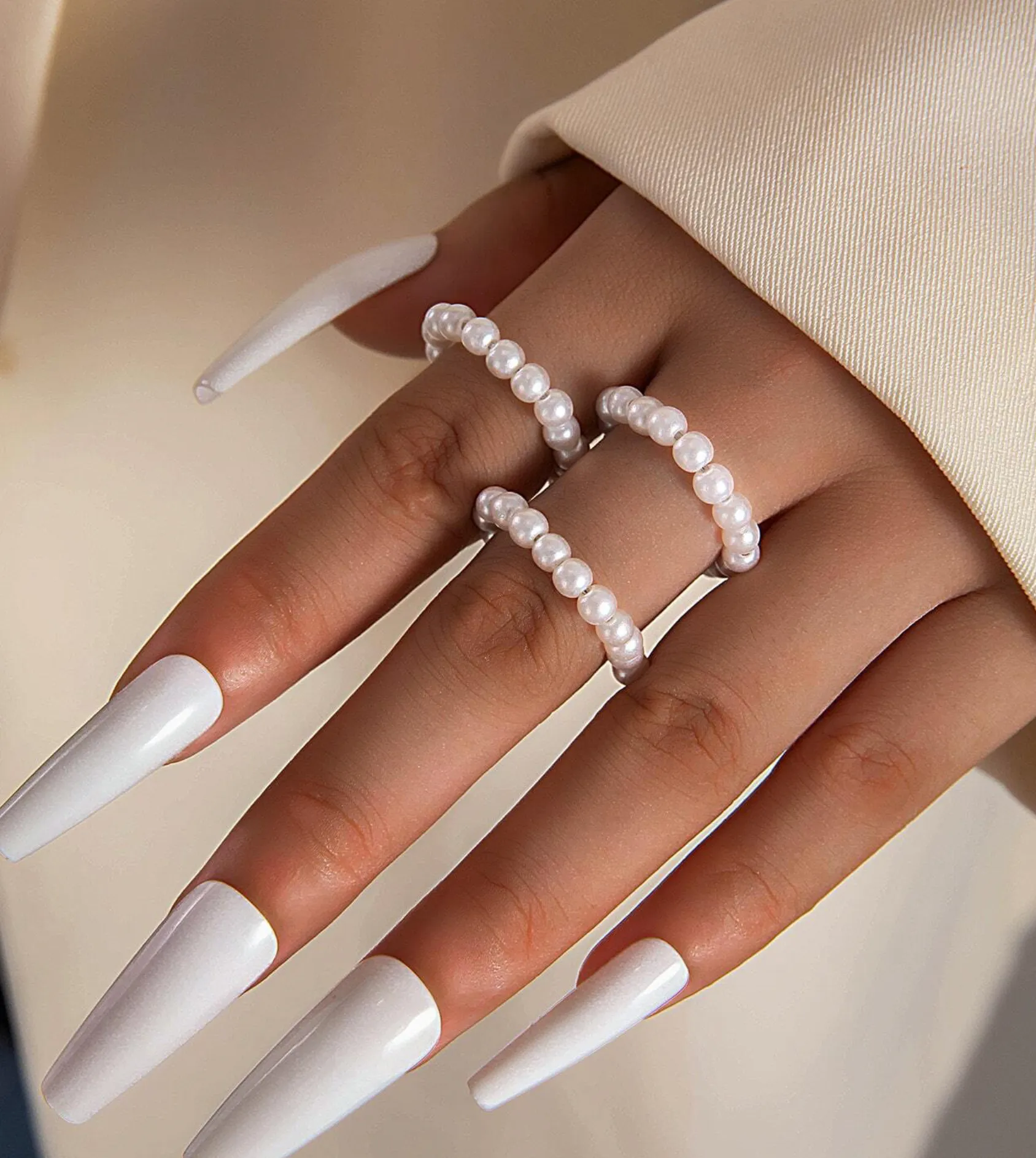 3Pc Pearl Ring set