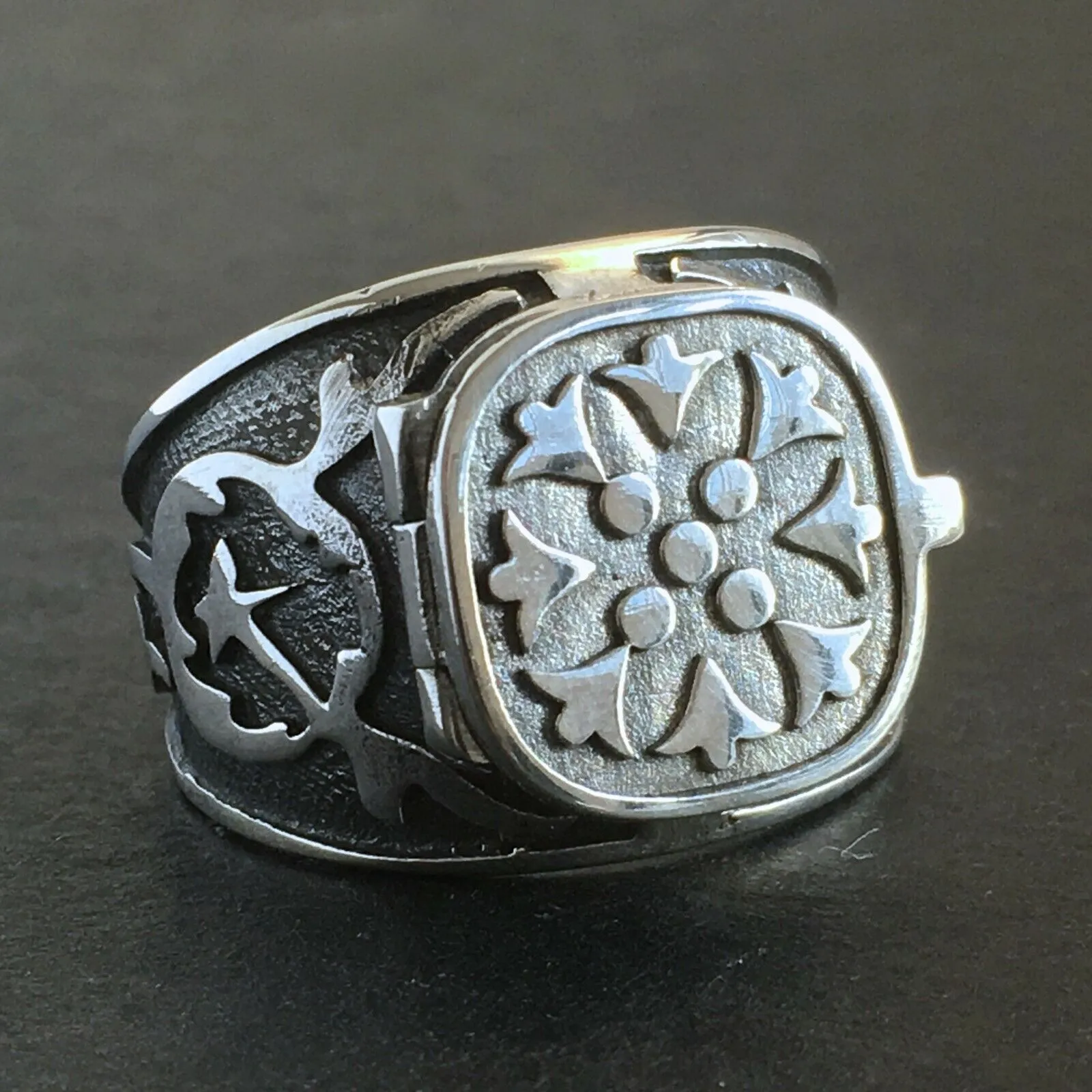 925 Sterling Silver Poison Box Ring Turkish Artisan Jewelry