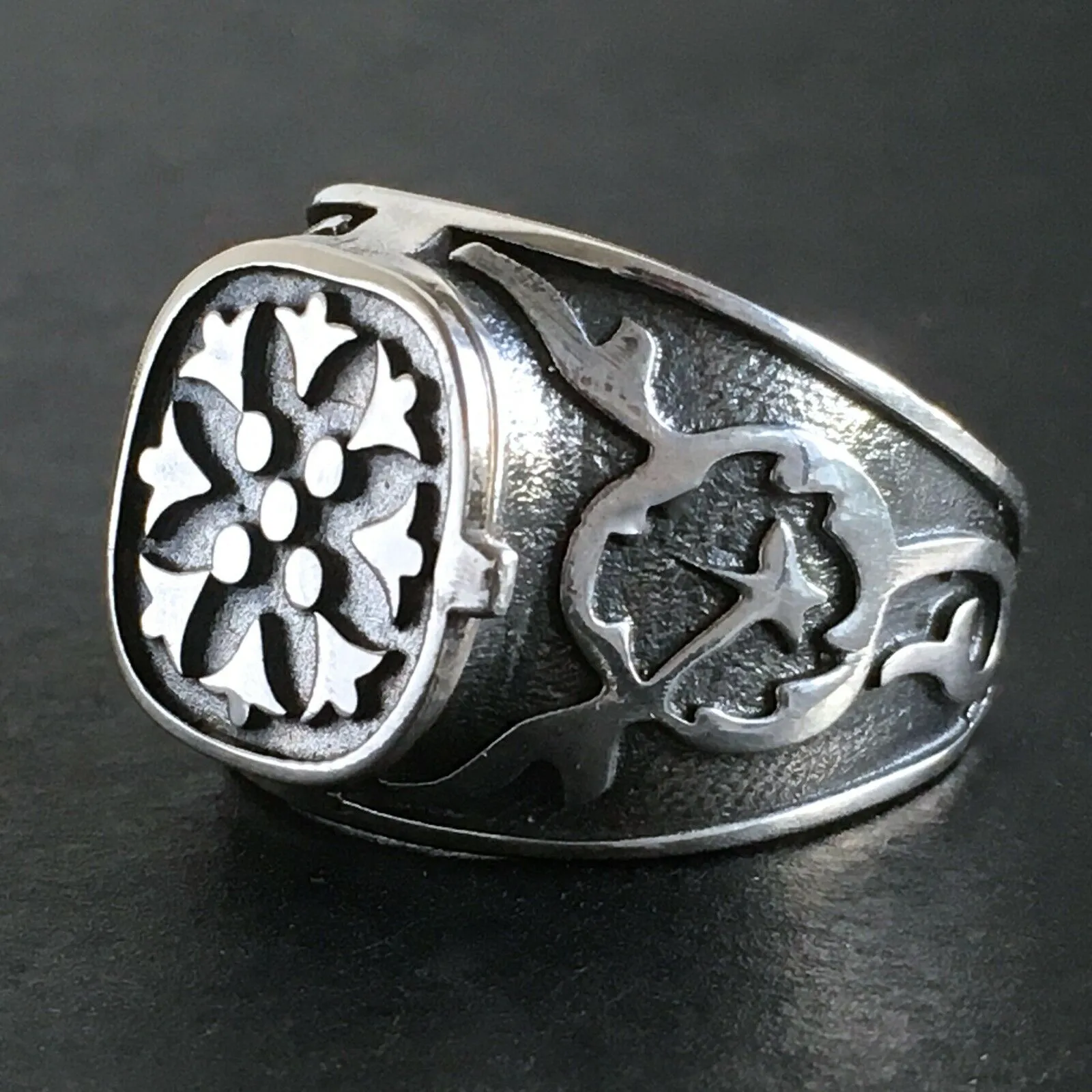 925 Sterling Silver Poison Box Ring Turkish Artisan Jewelry