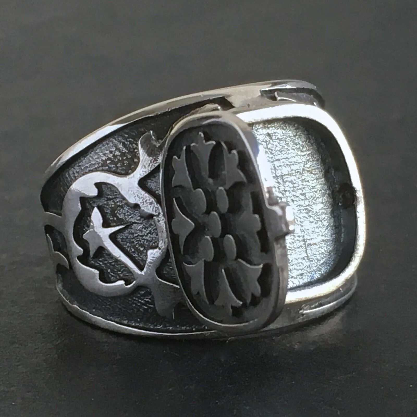 925 Sterling Silver Poison Box Ring Turkish Artisan Jewelry