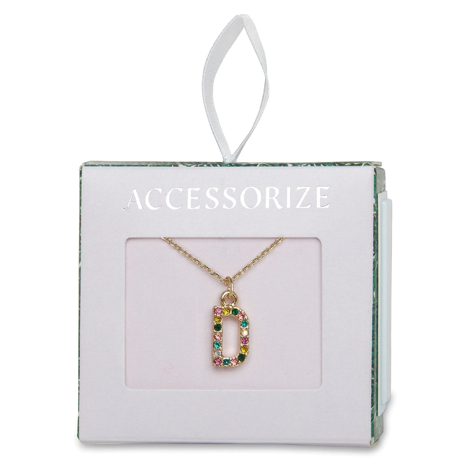 Accessorize London Women's Crystal (D) Initial Necklace Multi