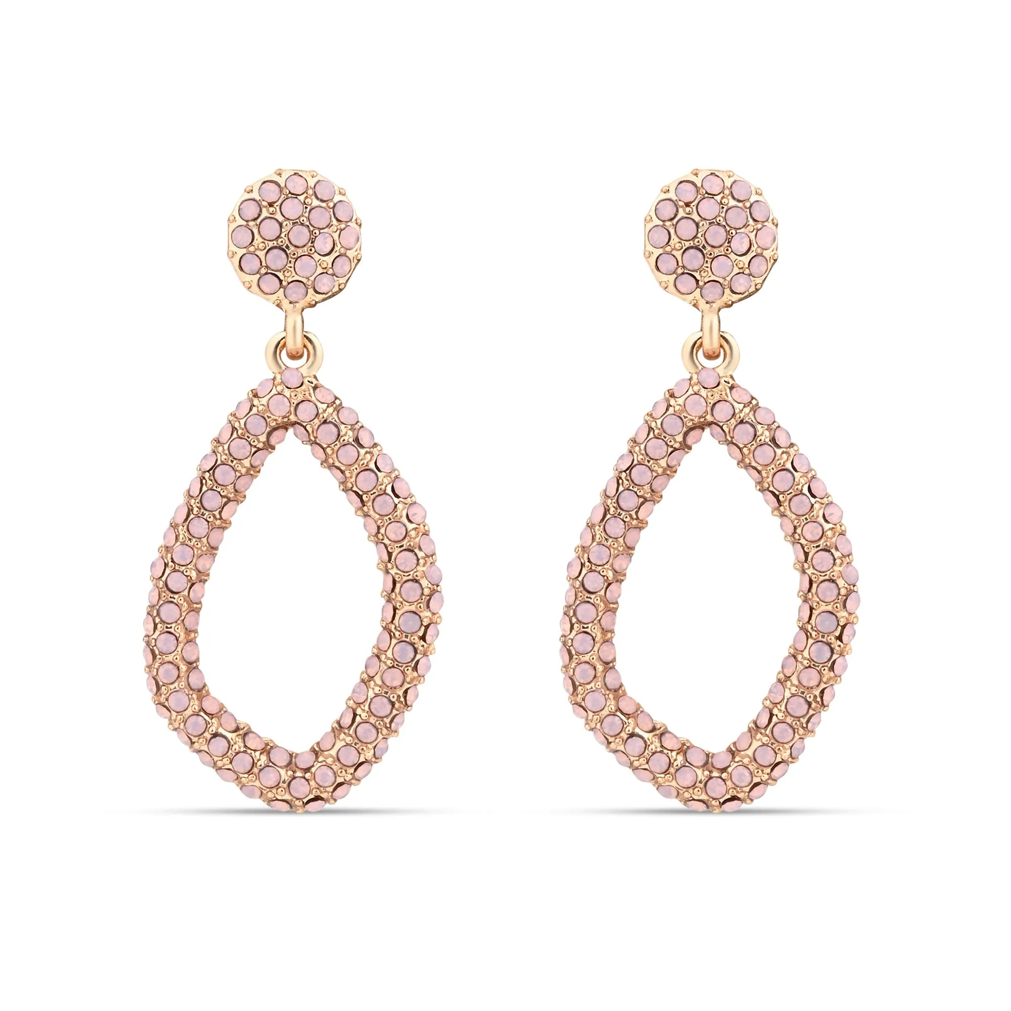 Accessorize London Women's Encrusted Pink Teardrop Earring