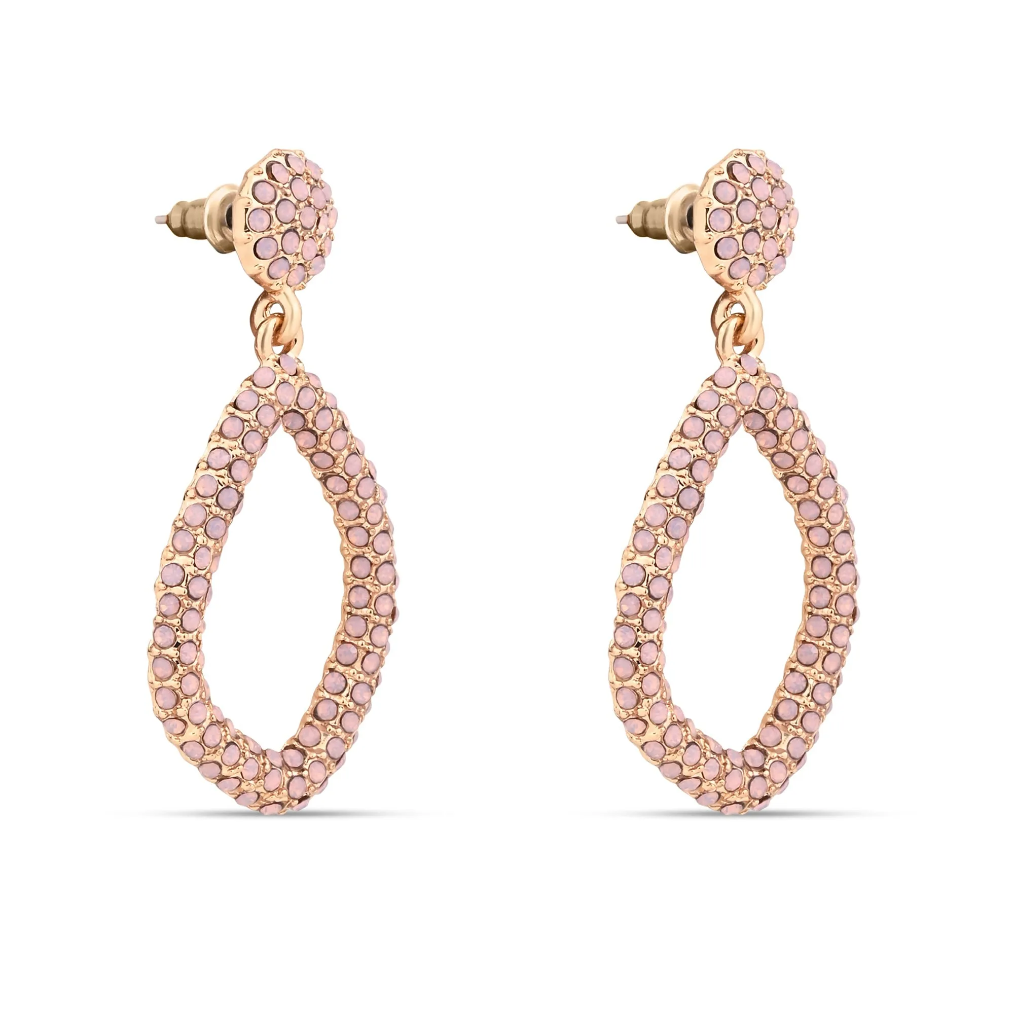 Accessorize London Women's Encrusted Pink Teardrop Earring