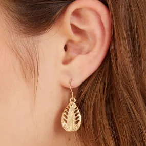 Accessorize London Women's Filigree Leaf Short Drop Earrings