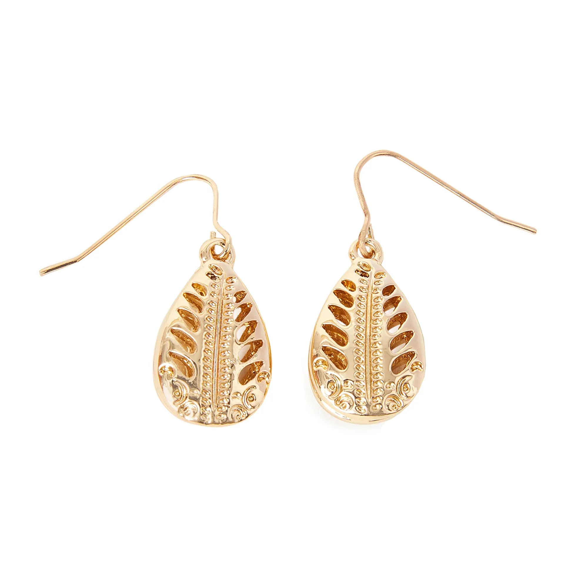 Accessorize London Women's Filigree Leaf Short Drop Earrings