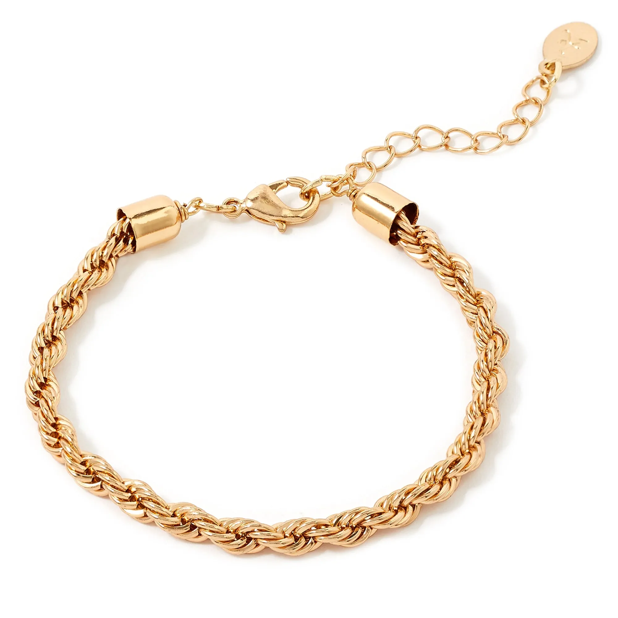 Accessorize London Women's Gold Berry Blush Twisted Rope Bracelet