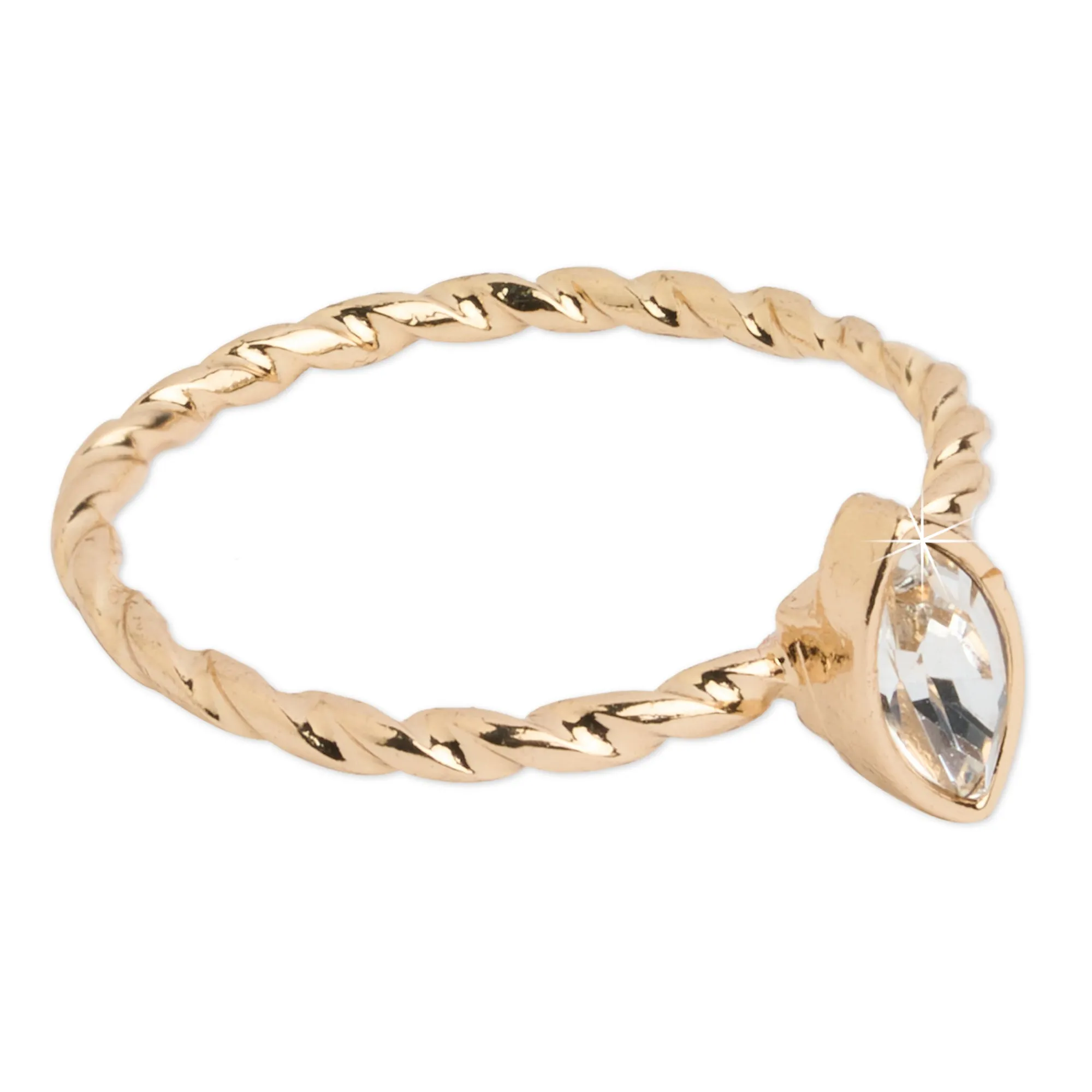 Accessorize London Women's Gold Crystal Ring Pack Large