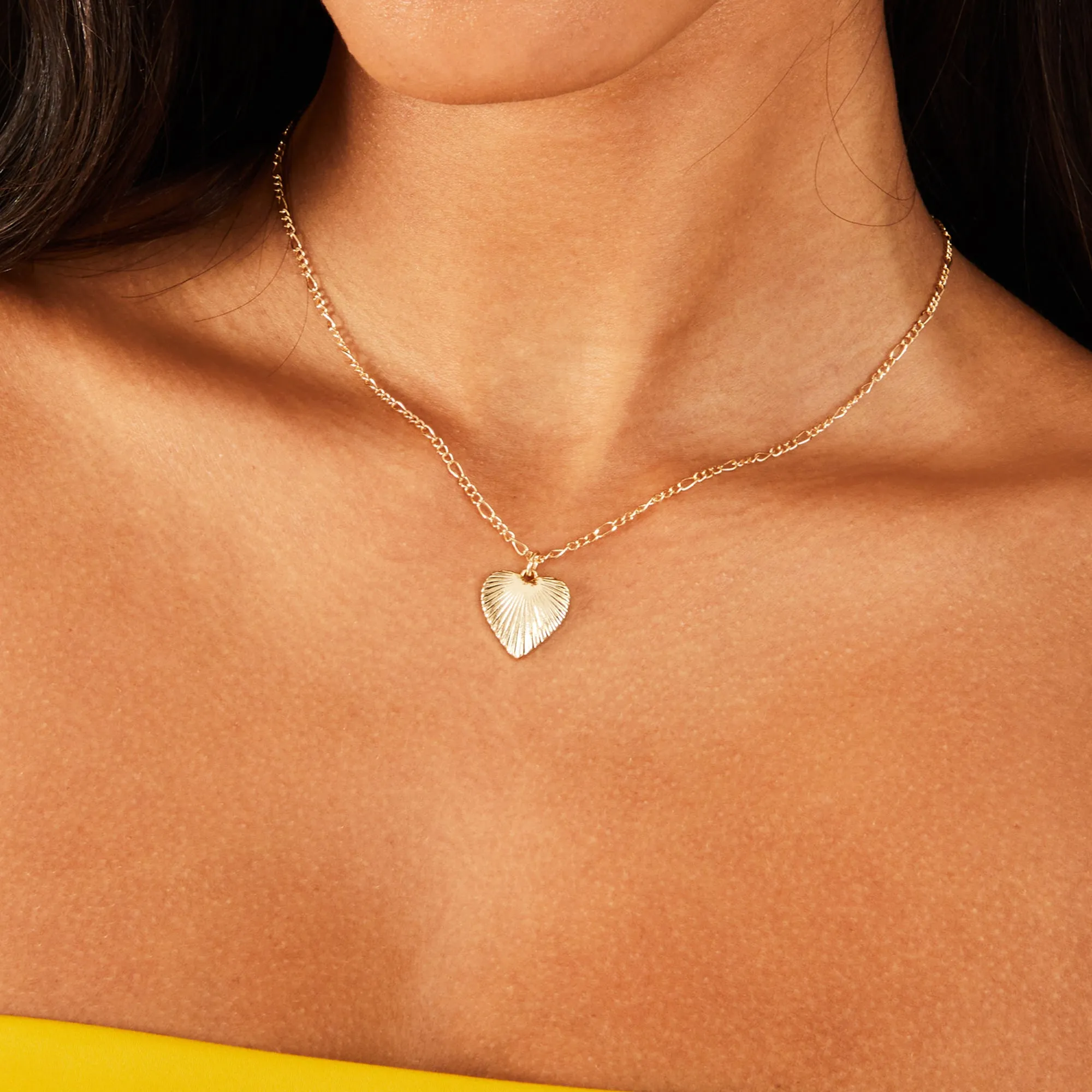 Accessorize London Women's Gold Heart Pendant Necklace