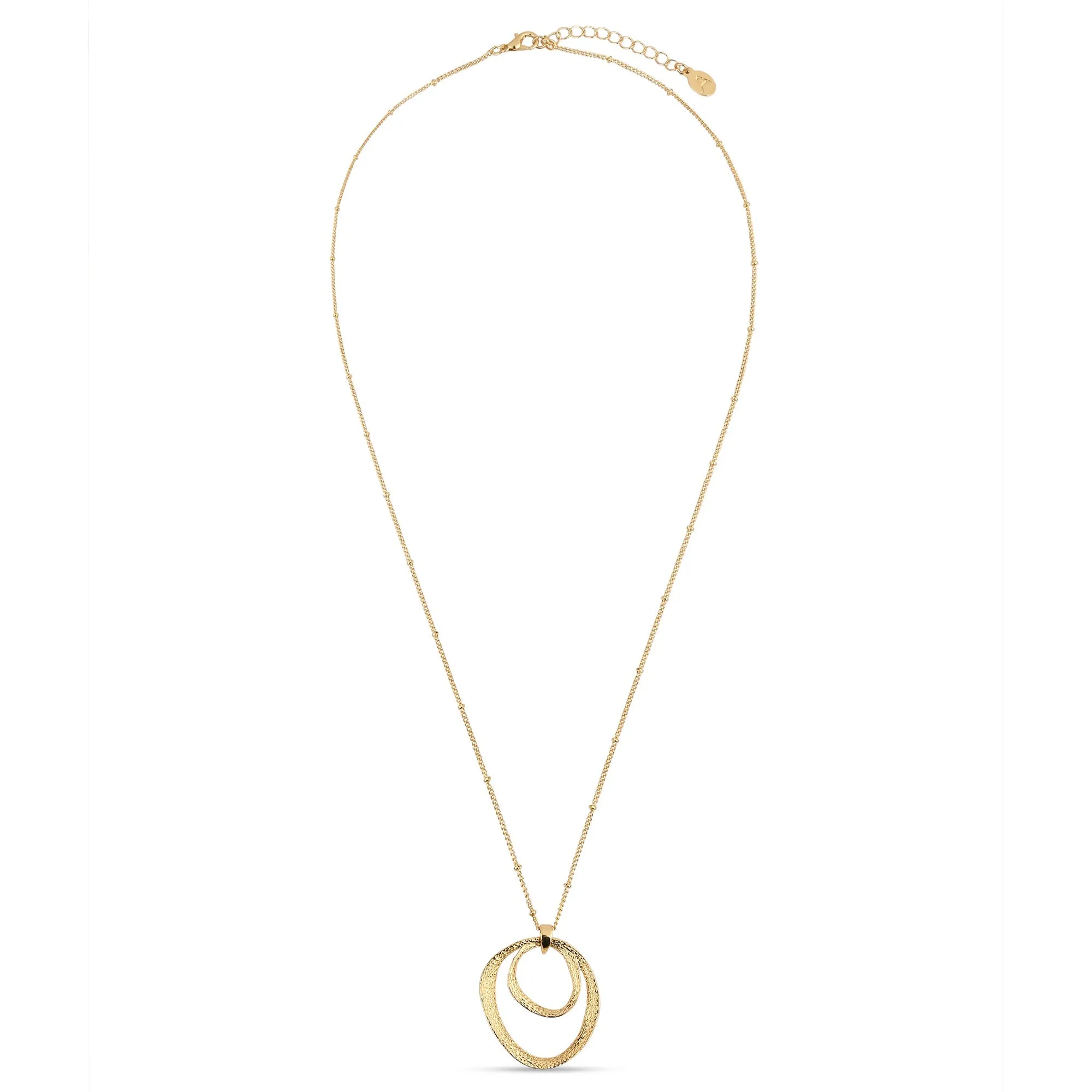 Accessorize London Women's Gold Molten Circle Pendant Necklace