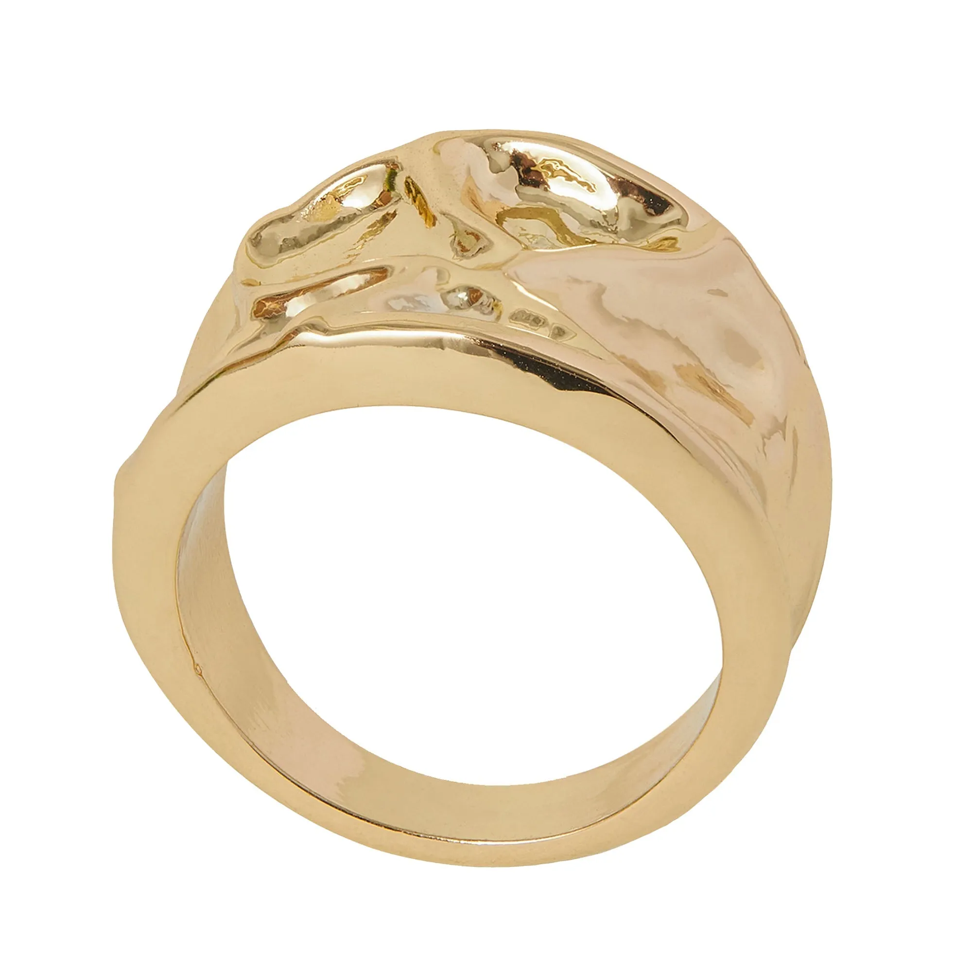 Accessorize London Women's Gold Molten Statement Ring-Small