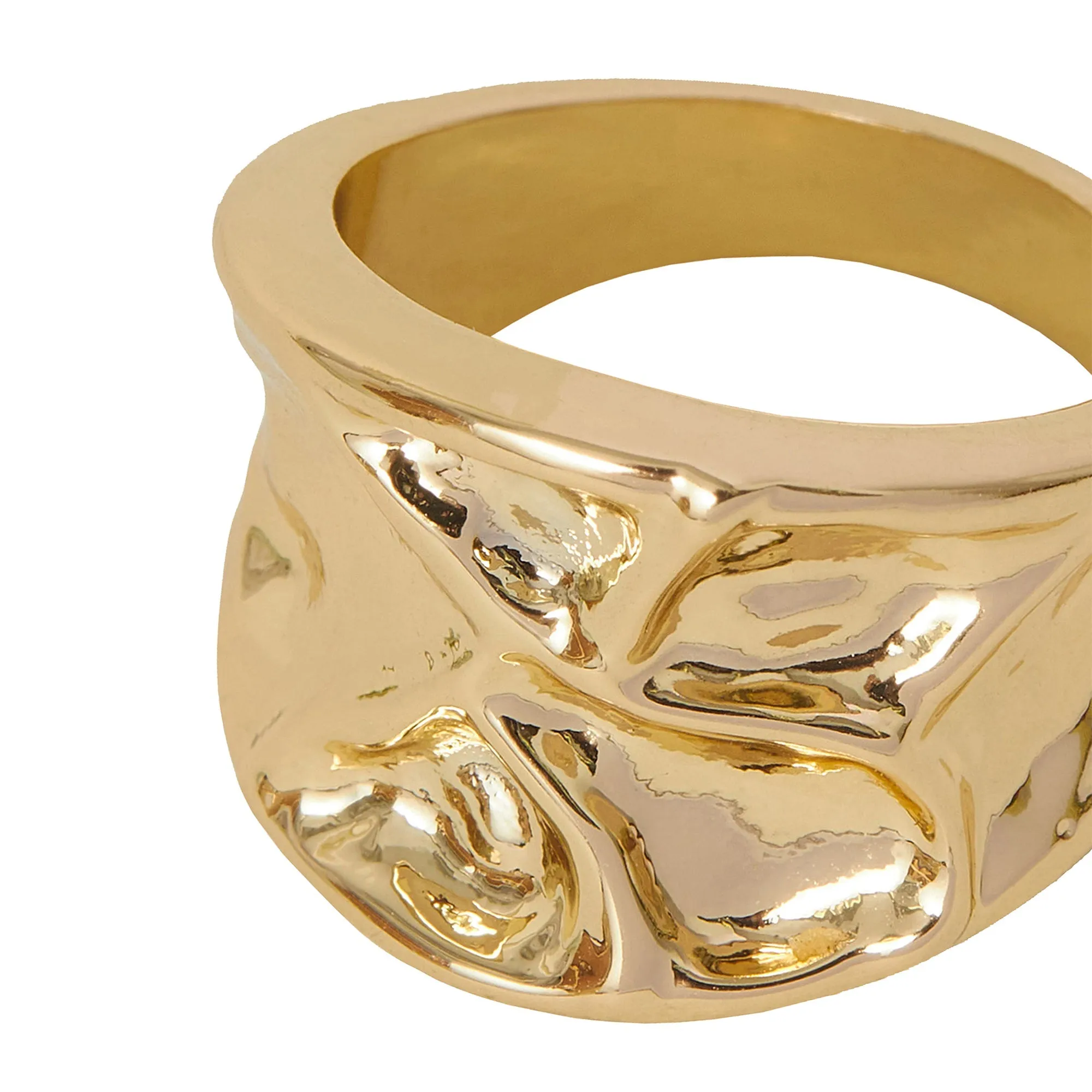 Accessorize London Women's Gold Molten Statement Ring-Small