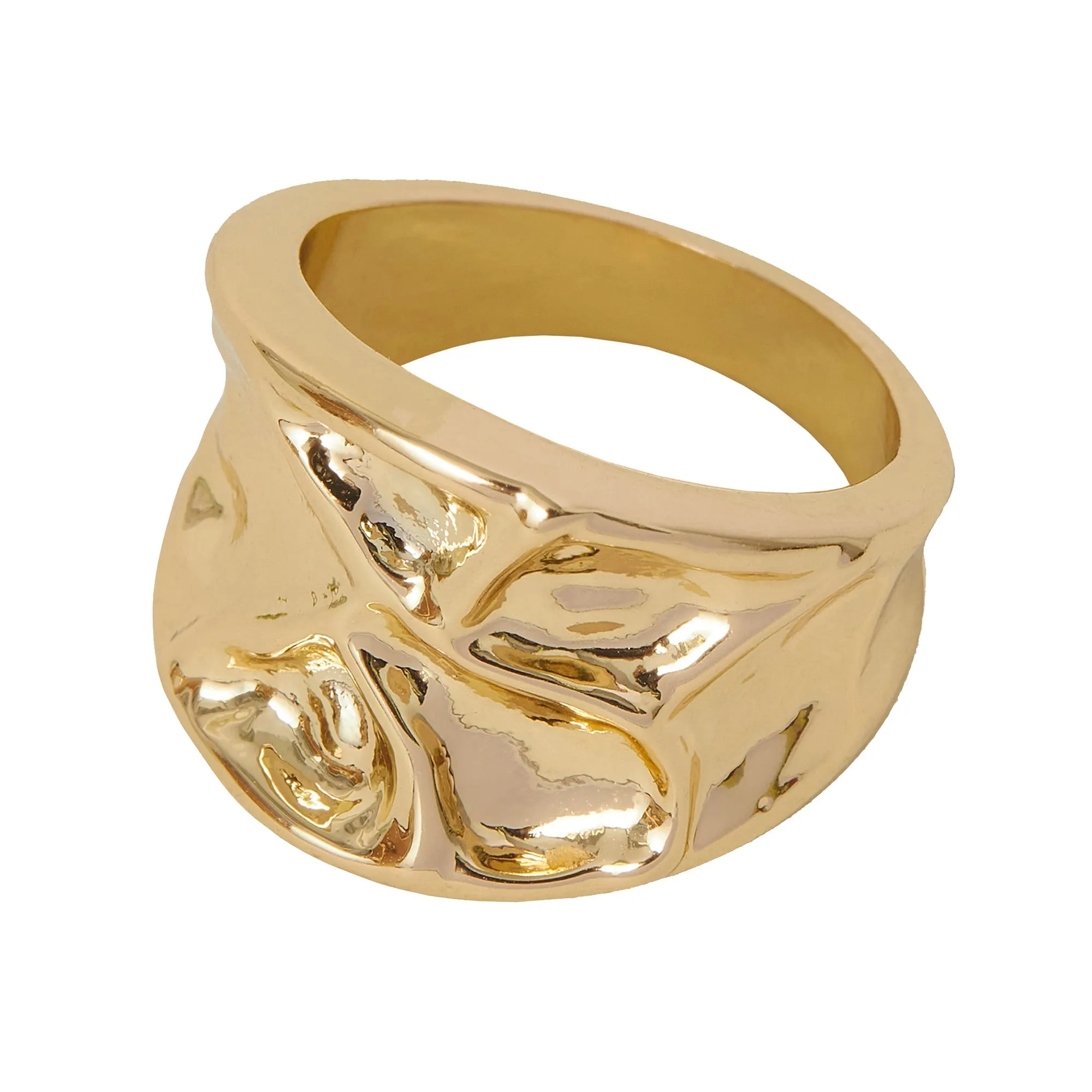 Accessorize London Women's Gold Molten Statement Ring-Small