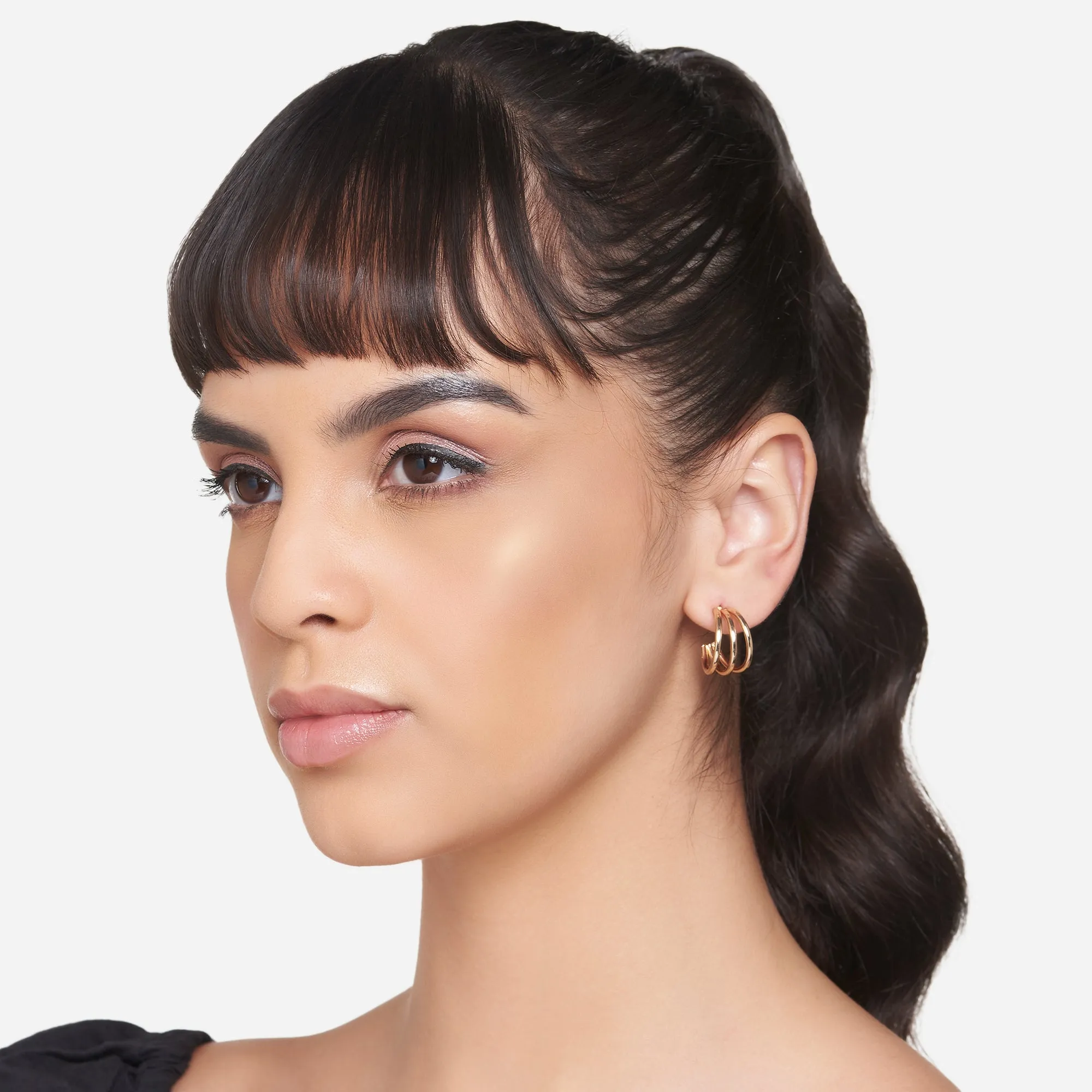 Accessorize London Women's Gold Multi Hoop Earring