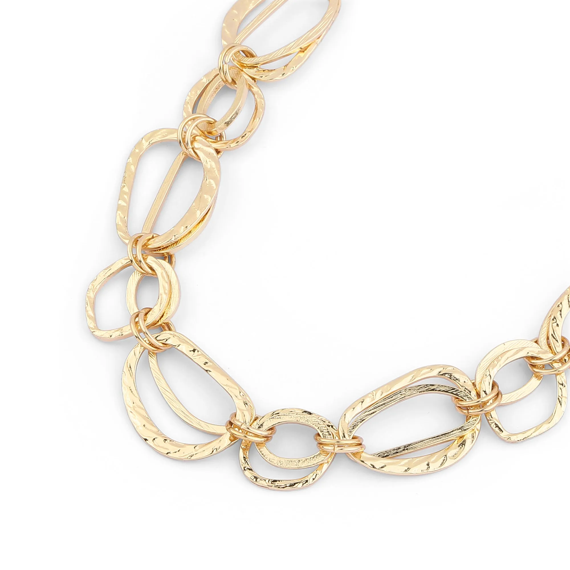 Accessorize London Women's Gold Textured Metal Circle Necklace