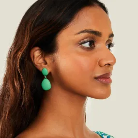 Accessorize London Women's Green Matte Drop Earrings