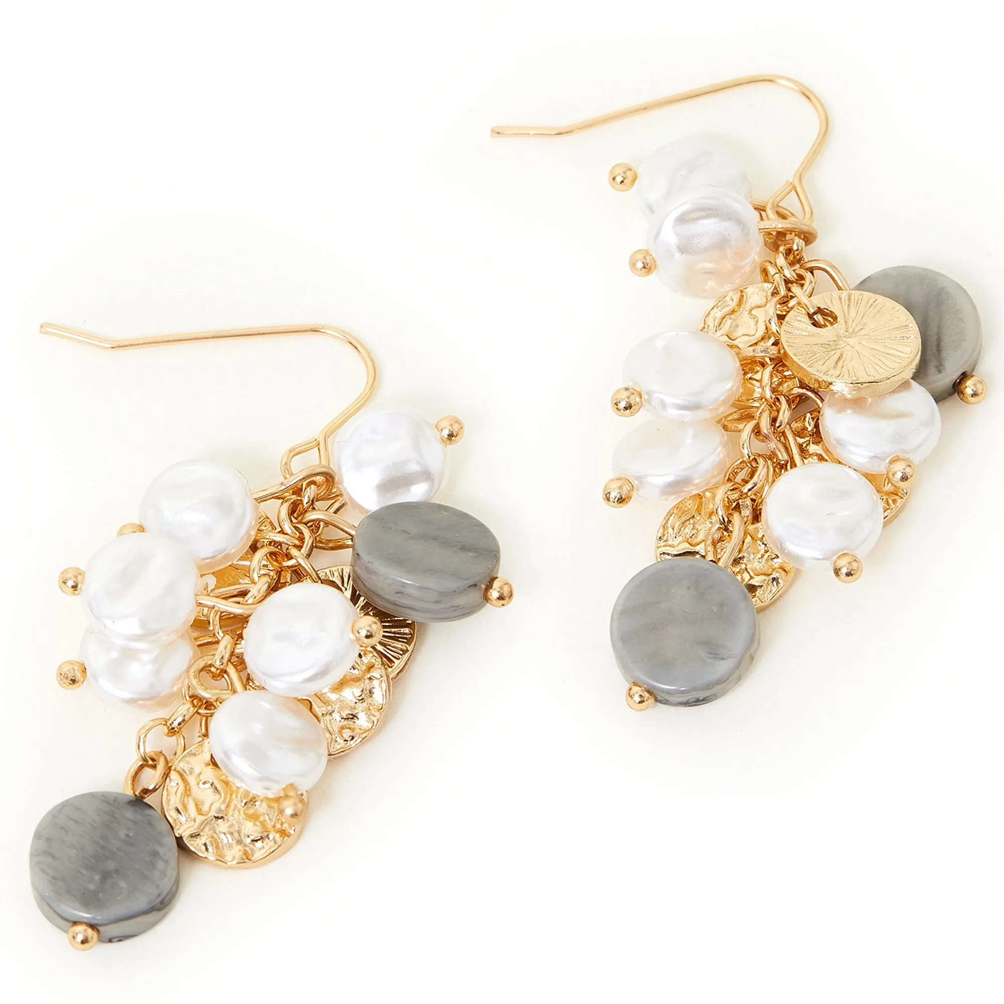 Accessorize London Women's Mother Of Pearl Disc Long Drop Earrings