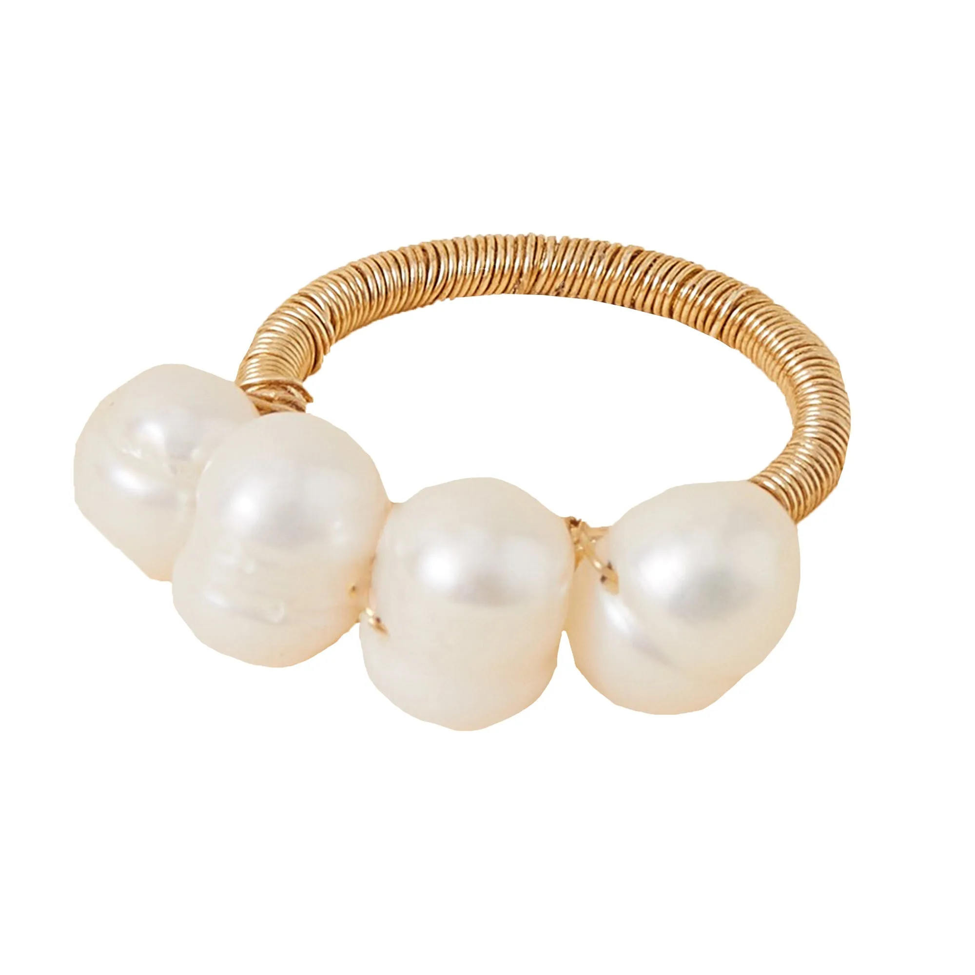 Accessorize London Women's Multi Fresh Water  Pearl Ring-Large