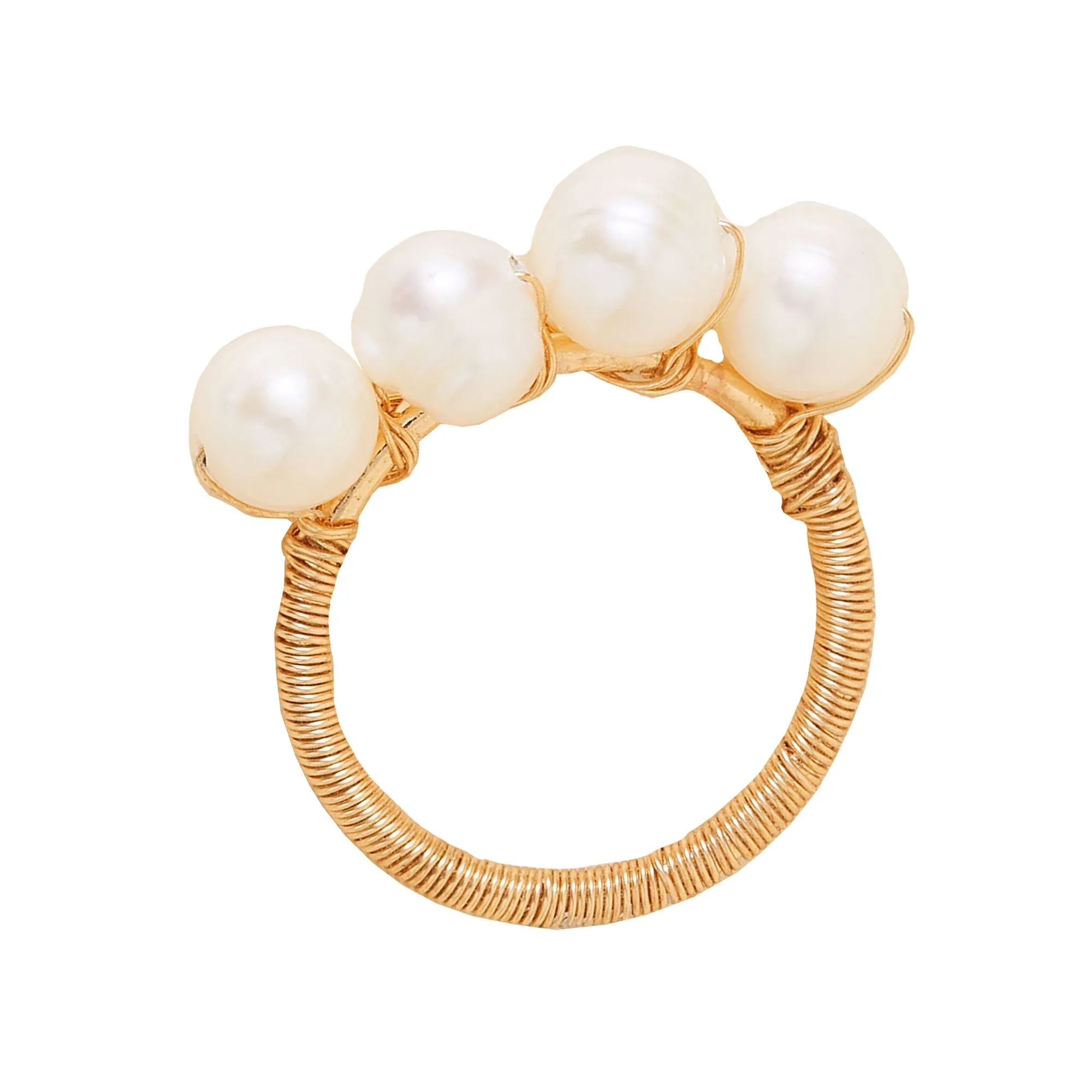 Accessorize London Women's Multi Fresh Water  Pearl Ring-Large