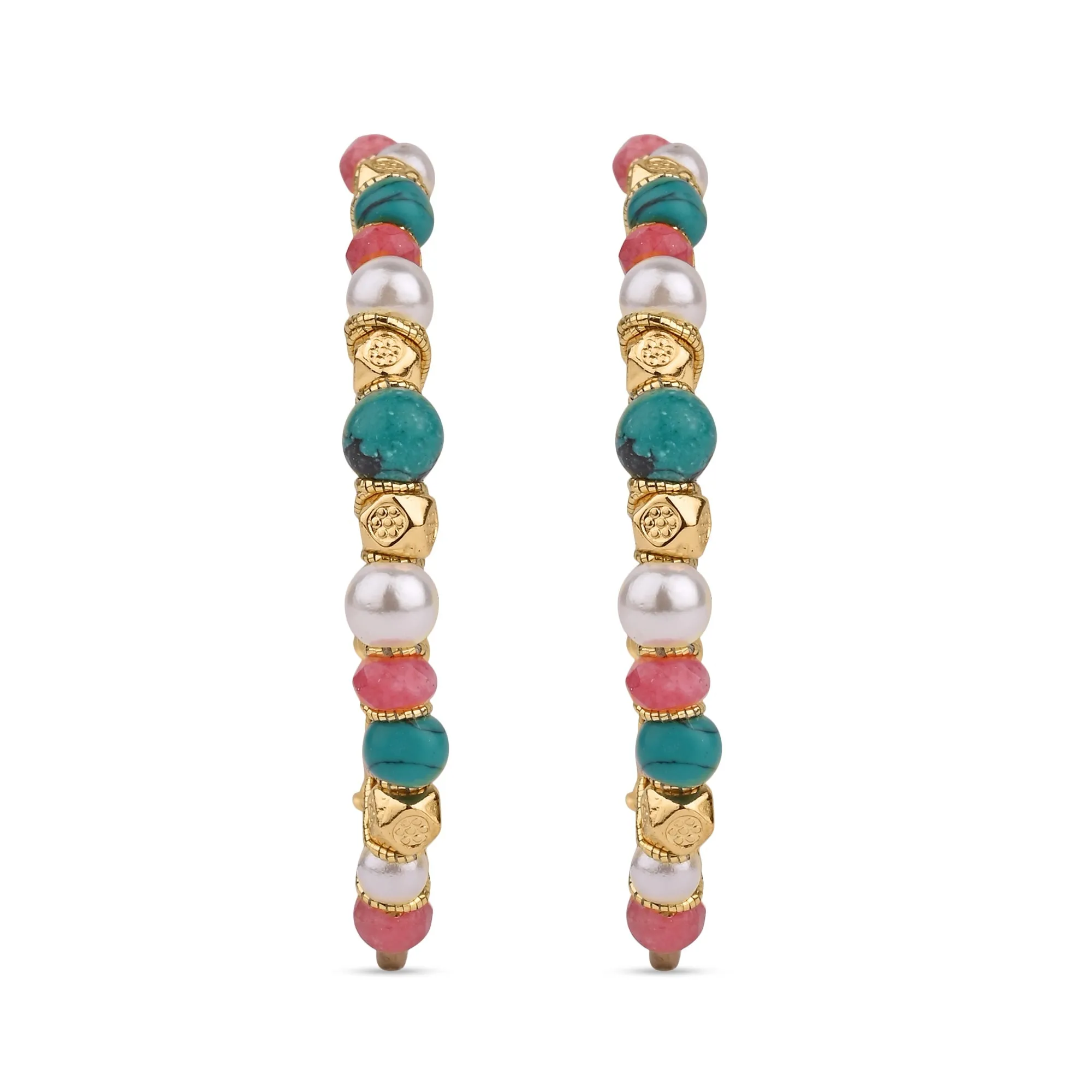 Accessorize London Women's Multi Statement Beaded Hoop Earring