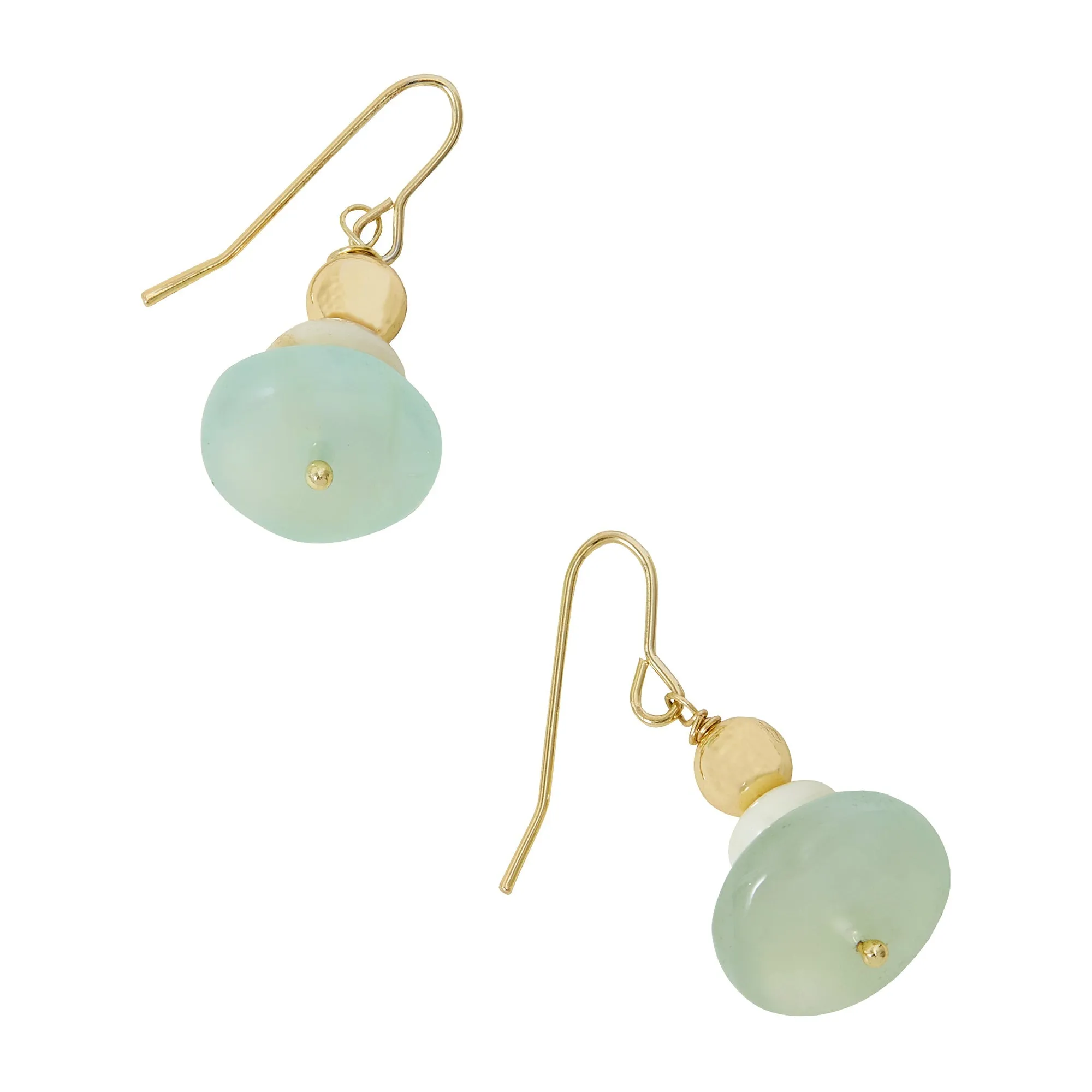 Accessorize London Women's Stone Disc Short Drop Earrings