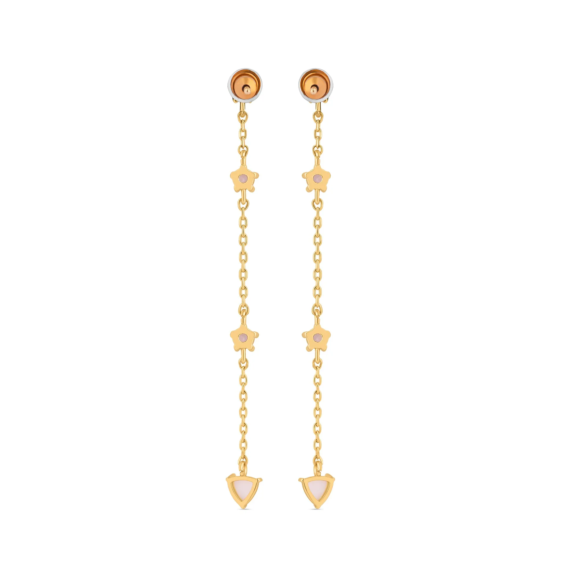 Accessorize London Women's Z Real Gold Plated Cubic Zirconia Opal Long Drop Earrings