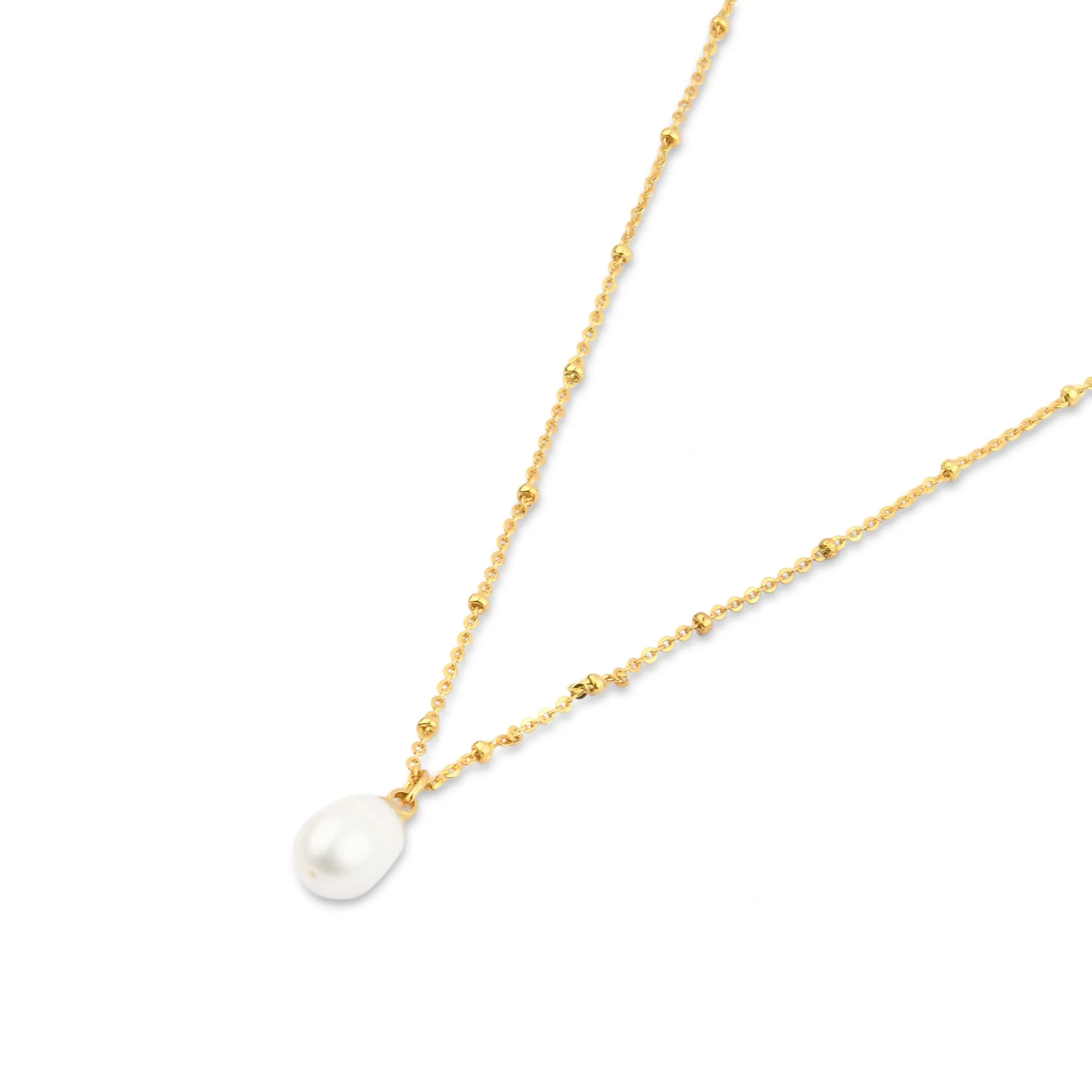 Accessorize London Women's Z Real Gold-Plated Irregular Pearl Pendant Set Necklace