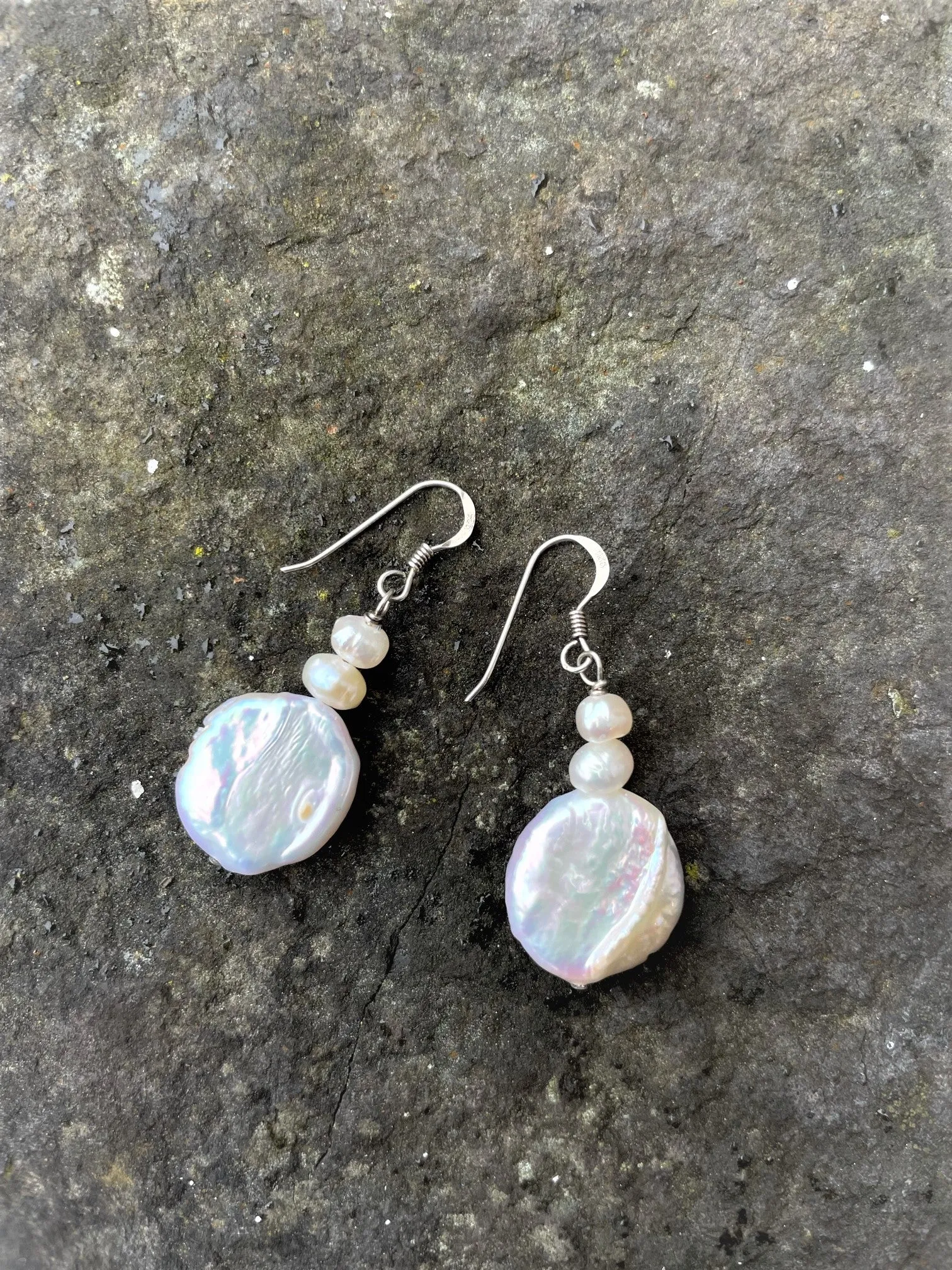 Alice Rose Jewellery - Drop Circle Pearl Earrings