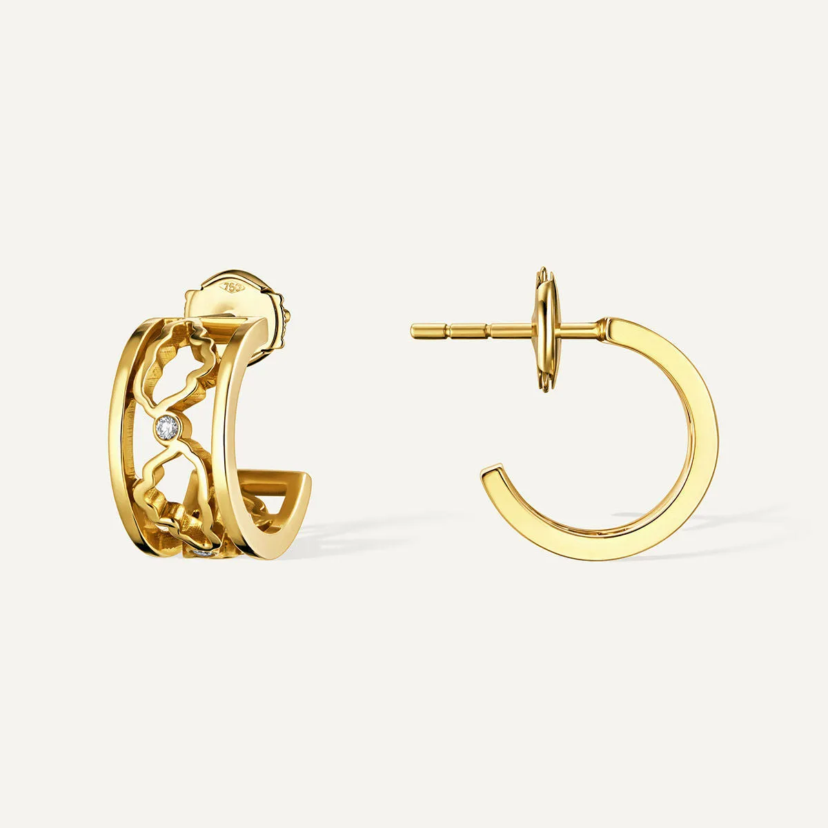 Allusia Love 18K Gold Earrings w. Diamonds