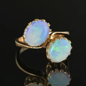 Antique 14K Gold Toi et Moi Opal Ring