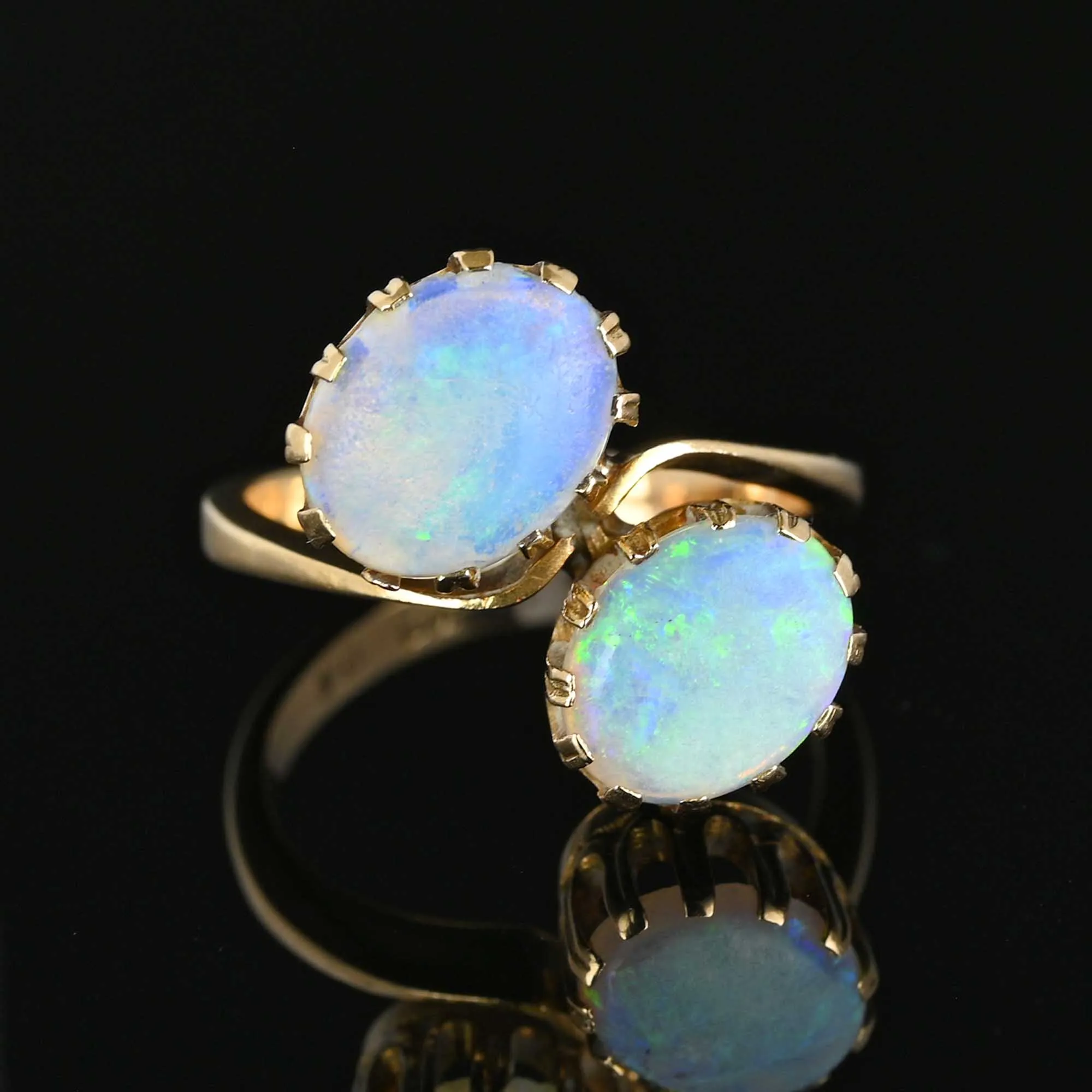 Antique 14K Gold Toi et Moi Opal Ring