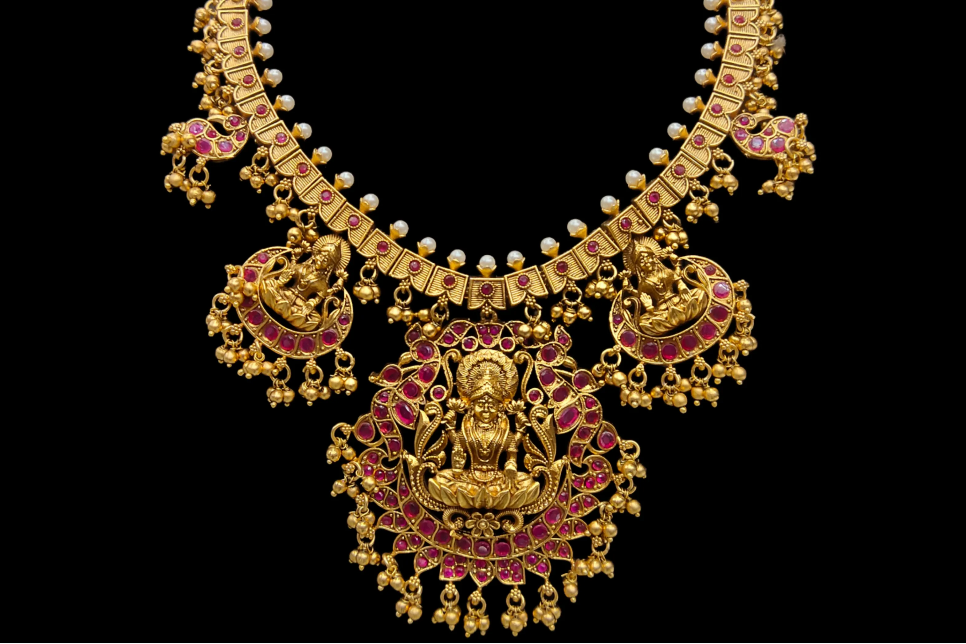 Antique Lakshmi Guttapusalu Necklace Set By Asp Fashion Jewellery