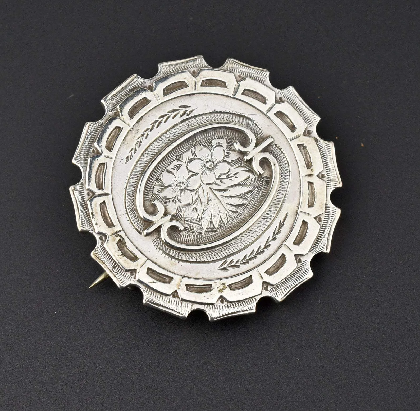 Antique Victorian Silver Brooch Pin SOLD