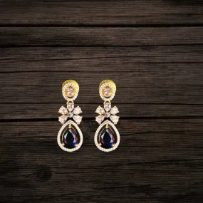 Asp Fashion Jewellery Blue American Diamond Earrings