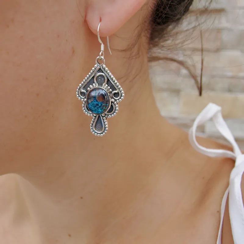 Astrid Blue Azurite Gypsy Earrings