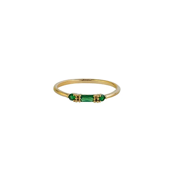 Baguette Ring - Gold   Emerald