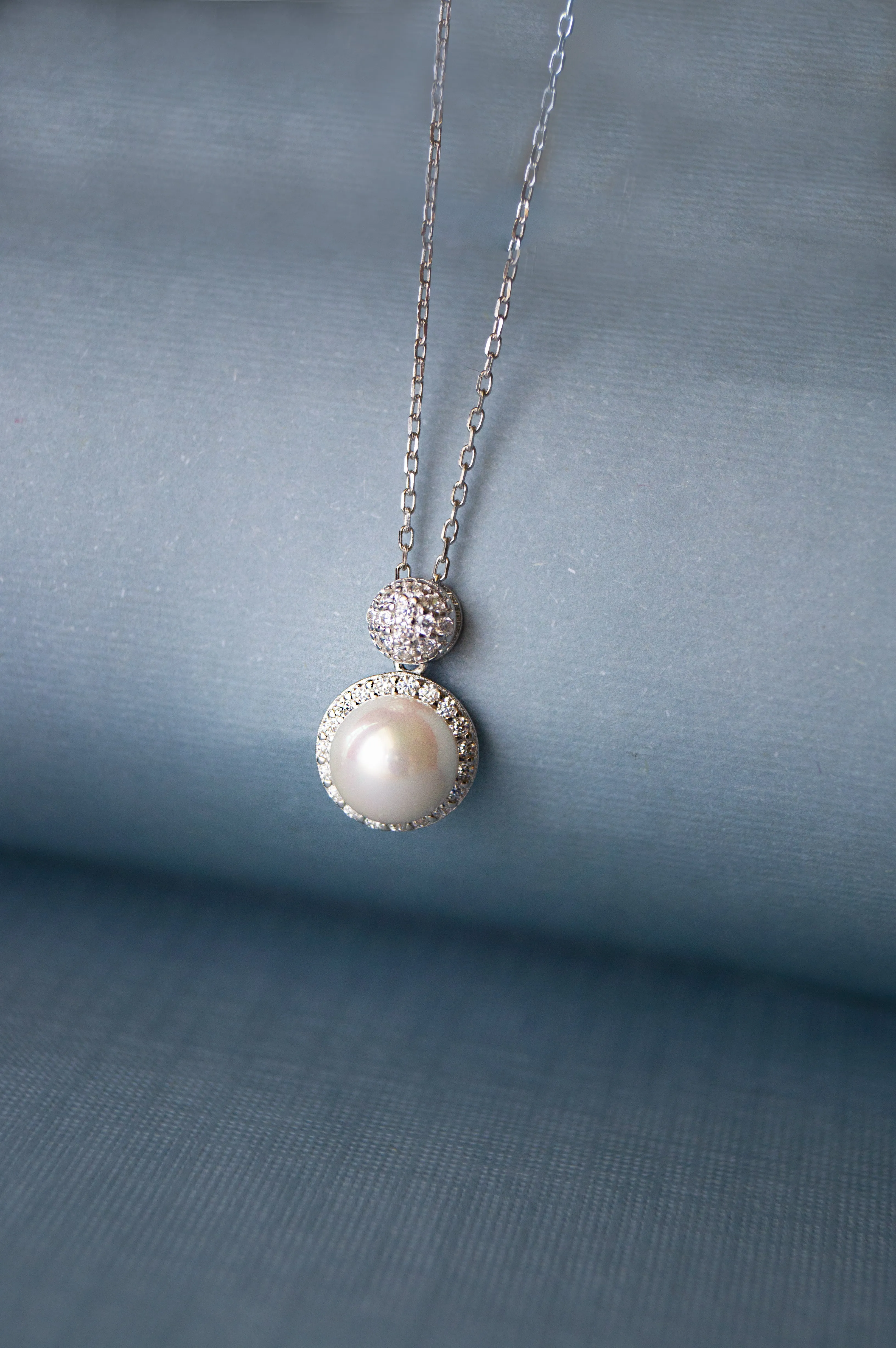 Blushing Pearl Sterling Silver Pendant Necklace