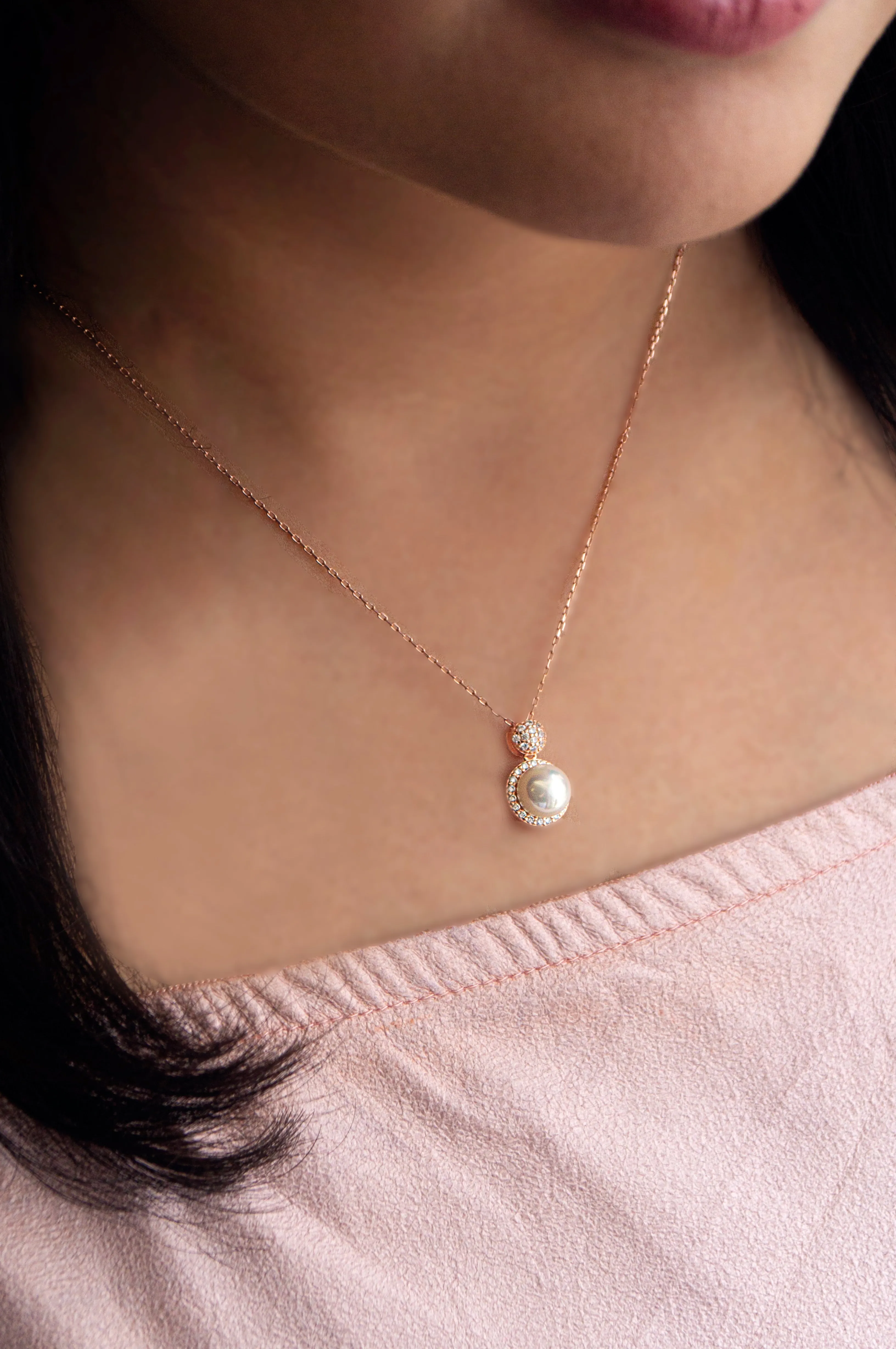 Blushing Pearl Sterling Silver Pendant Necklace