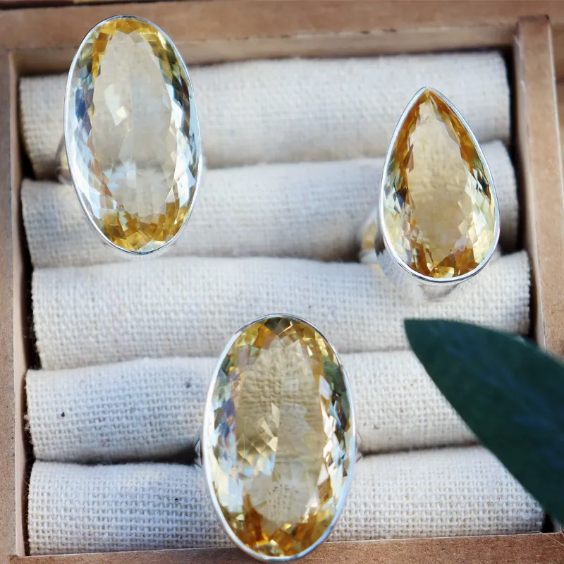 Citrine Oval Chunky Gemstone Ring