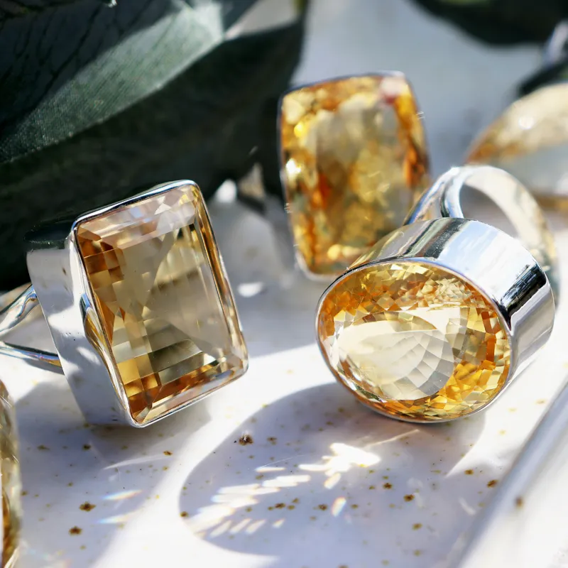 Citrine Oval Chunky Gemstone Ring