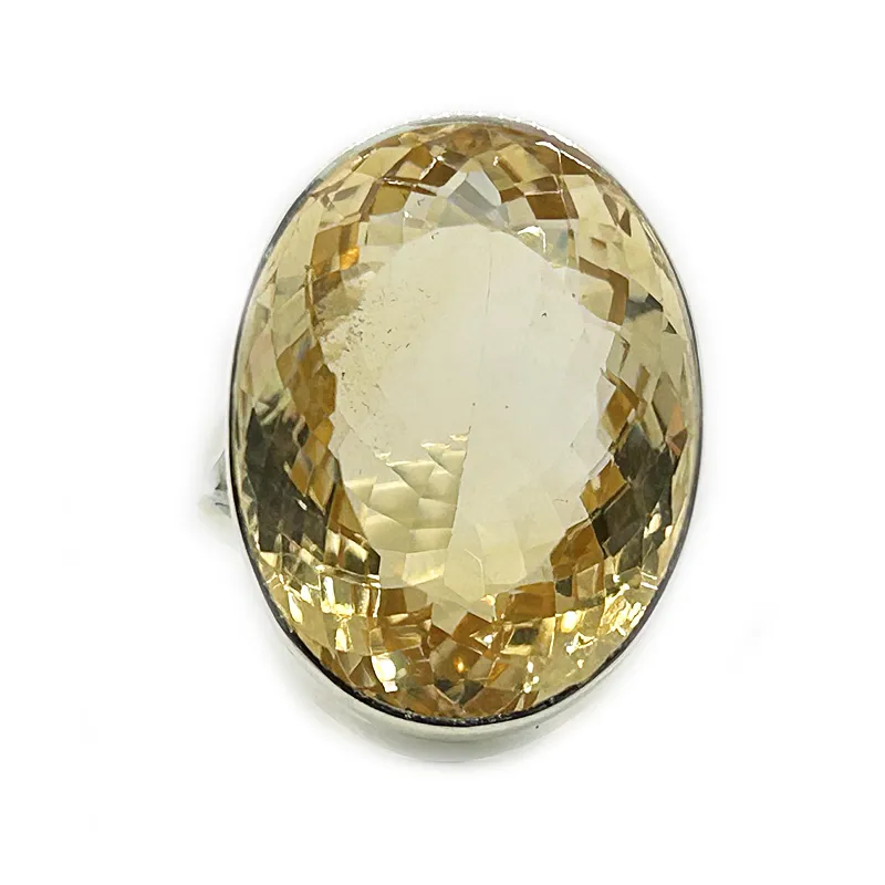 Citrine Oval Chunky Gemstone Ring