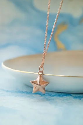 Cool Star Rose Gold Plated Sterling Silver Chain Necklace