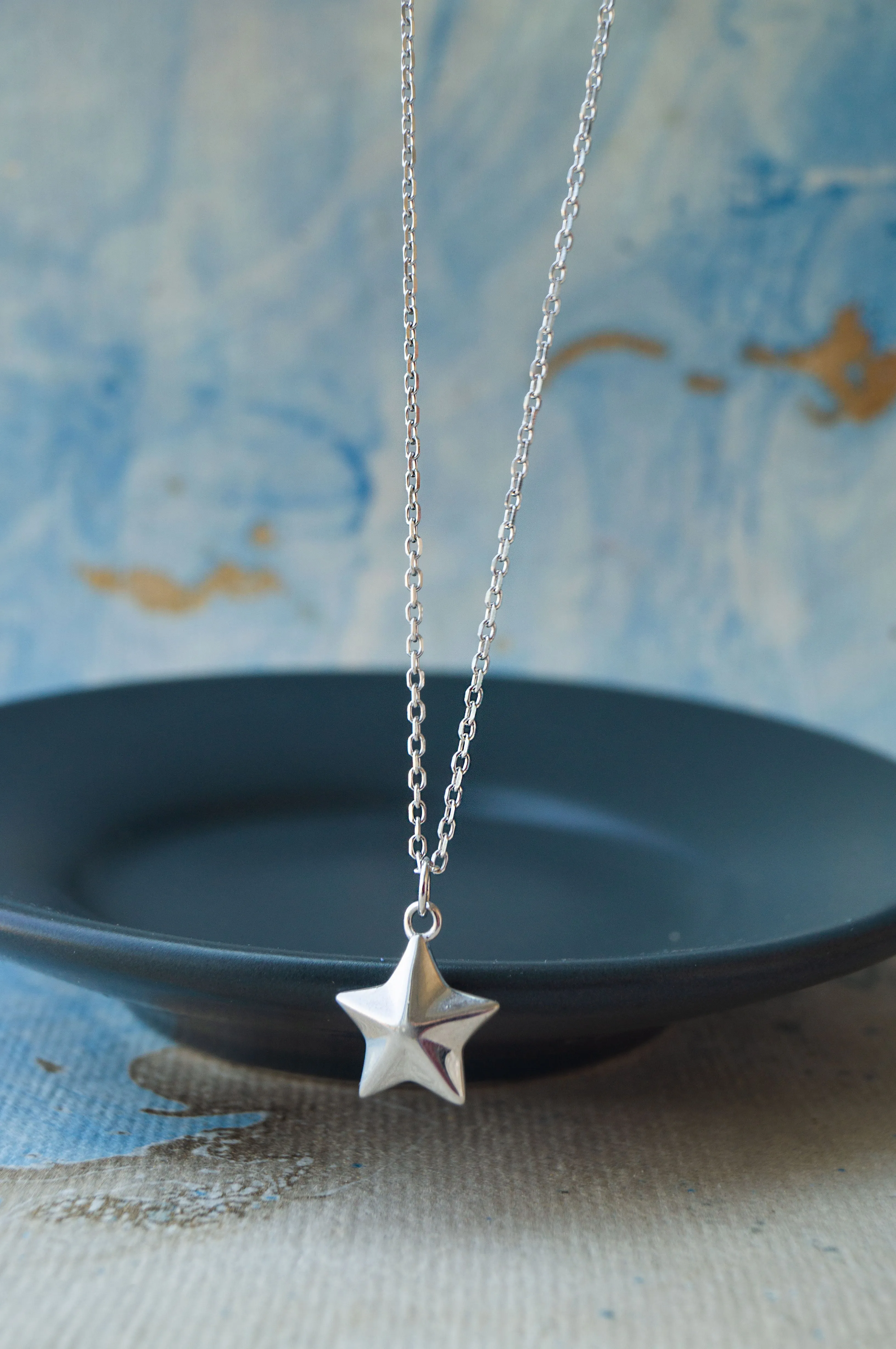 Cool Star Rose Gold Plated Sterling Silver Chain Necklace