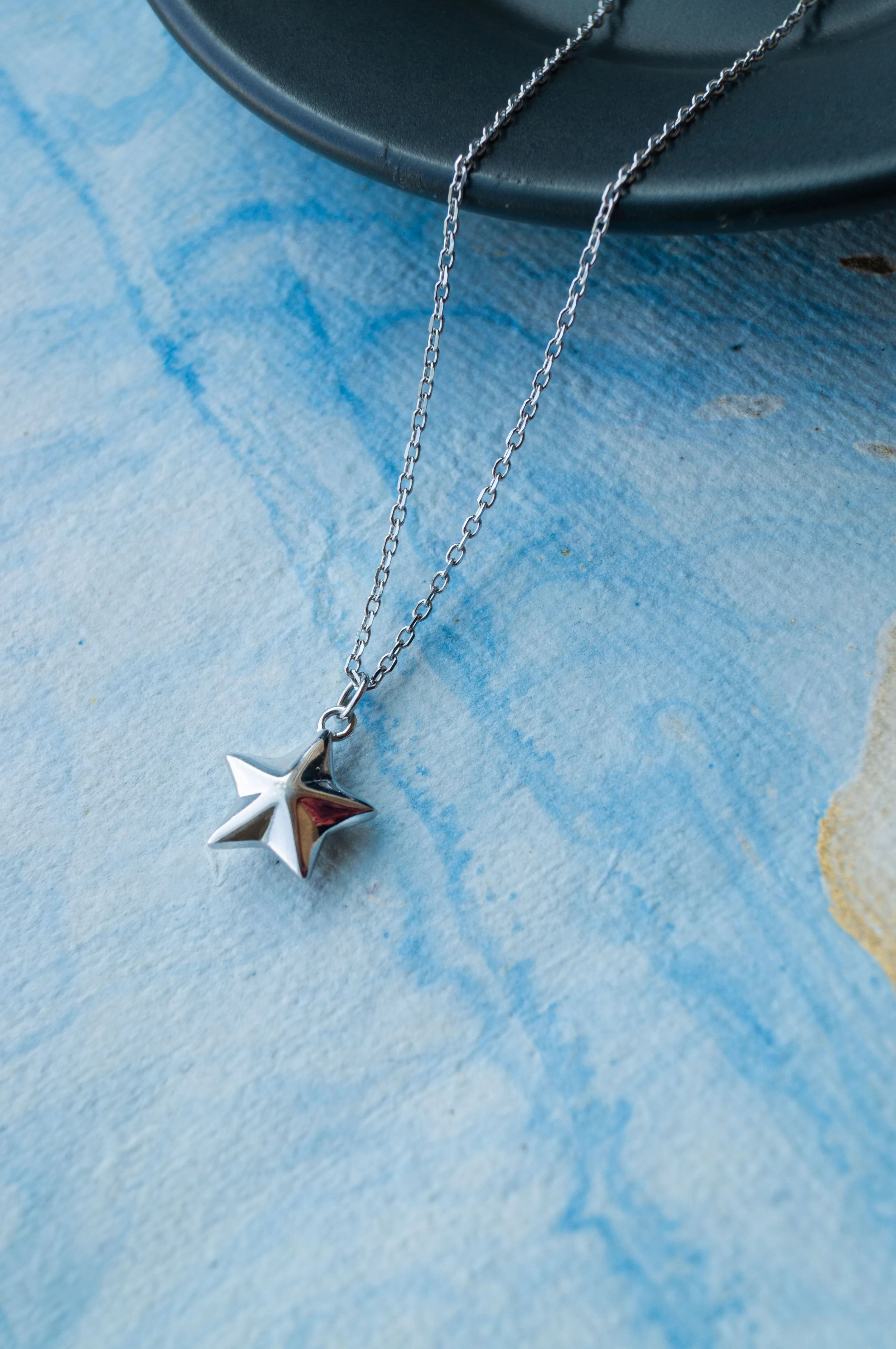 Cool Star Rose Gold Plated Sterling Silver Chain Necklace